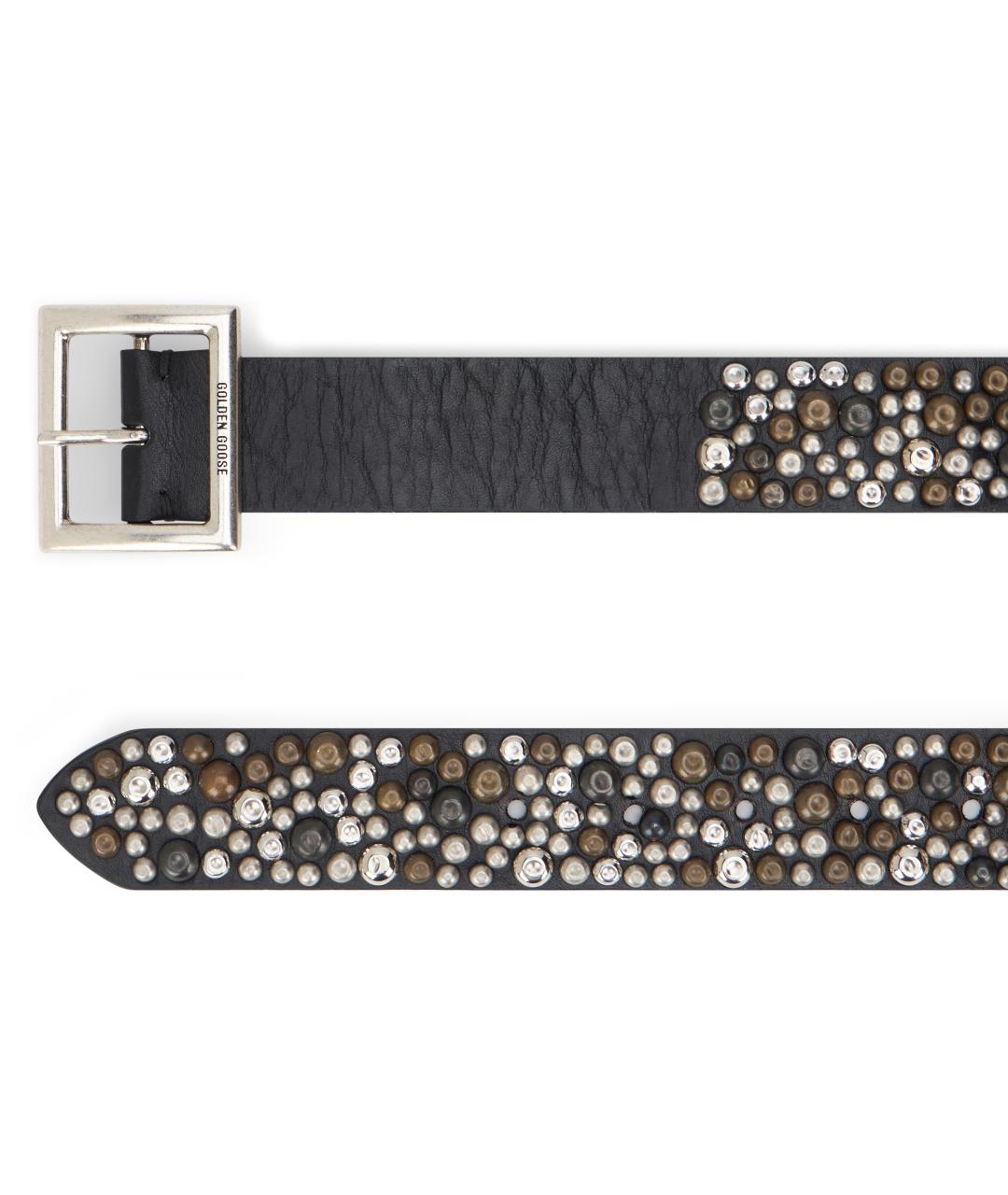 GOLDEN GOOSE DELUXE BRAND Черный кожаный ремень, фото 3