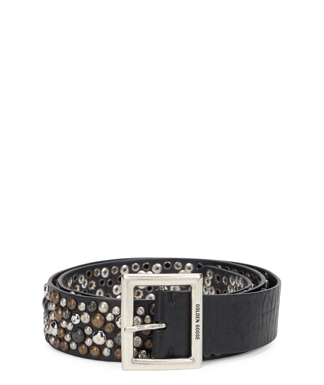 GOLDEN GOOSE DELUXE BRAND Черный кожаный ремень, фото 1