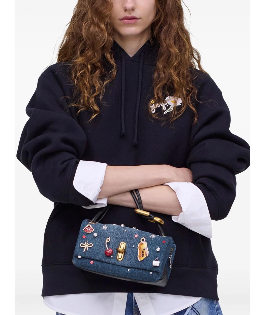 MARC JACOBS Синяя хлопковая сумка с короткими ручками, фото 3