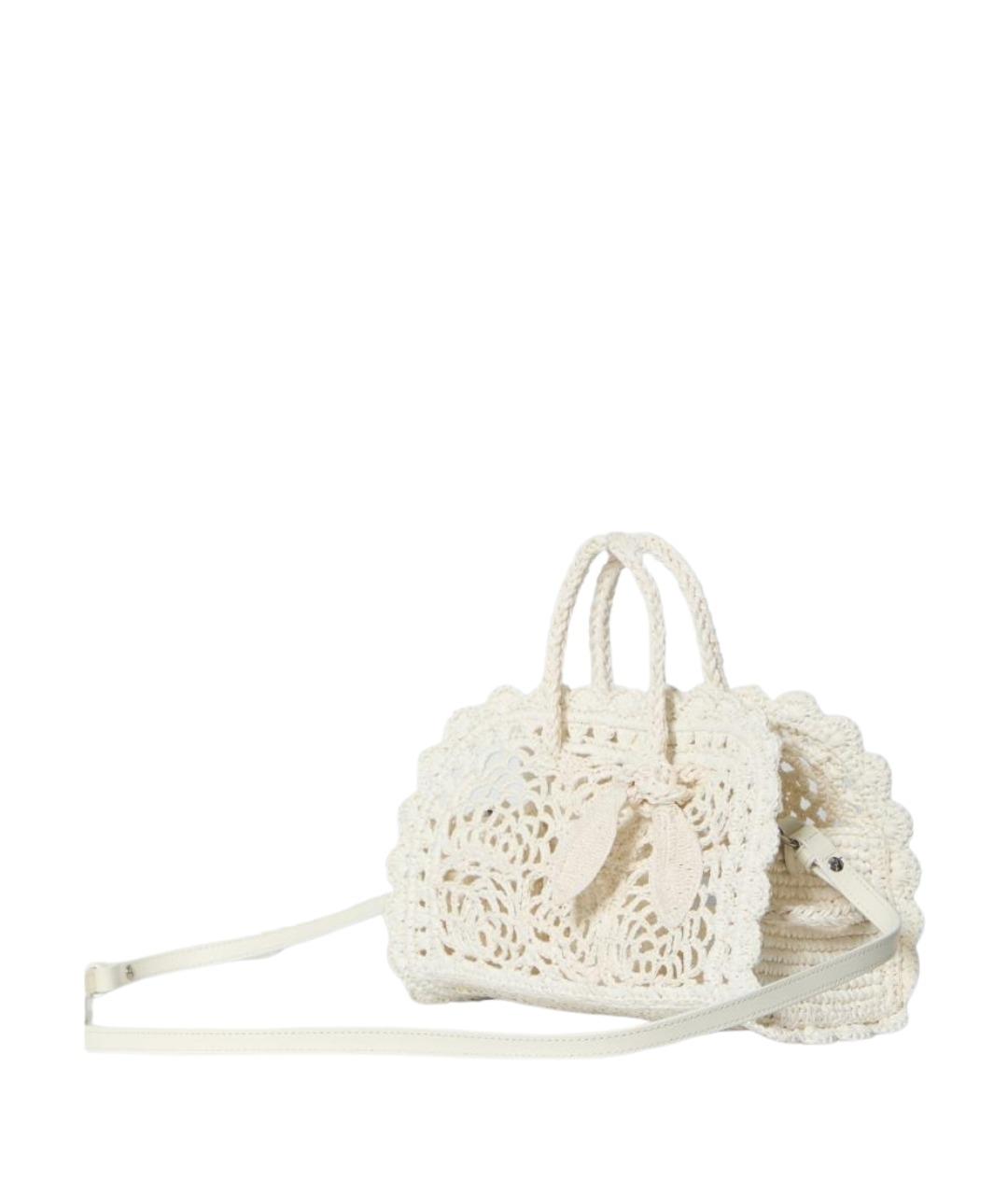 JACQUEMUS Белая пелетеная сумка с короткими ручками, фото 2