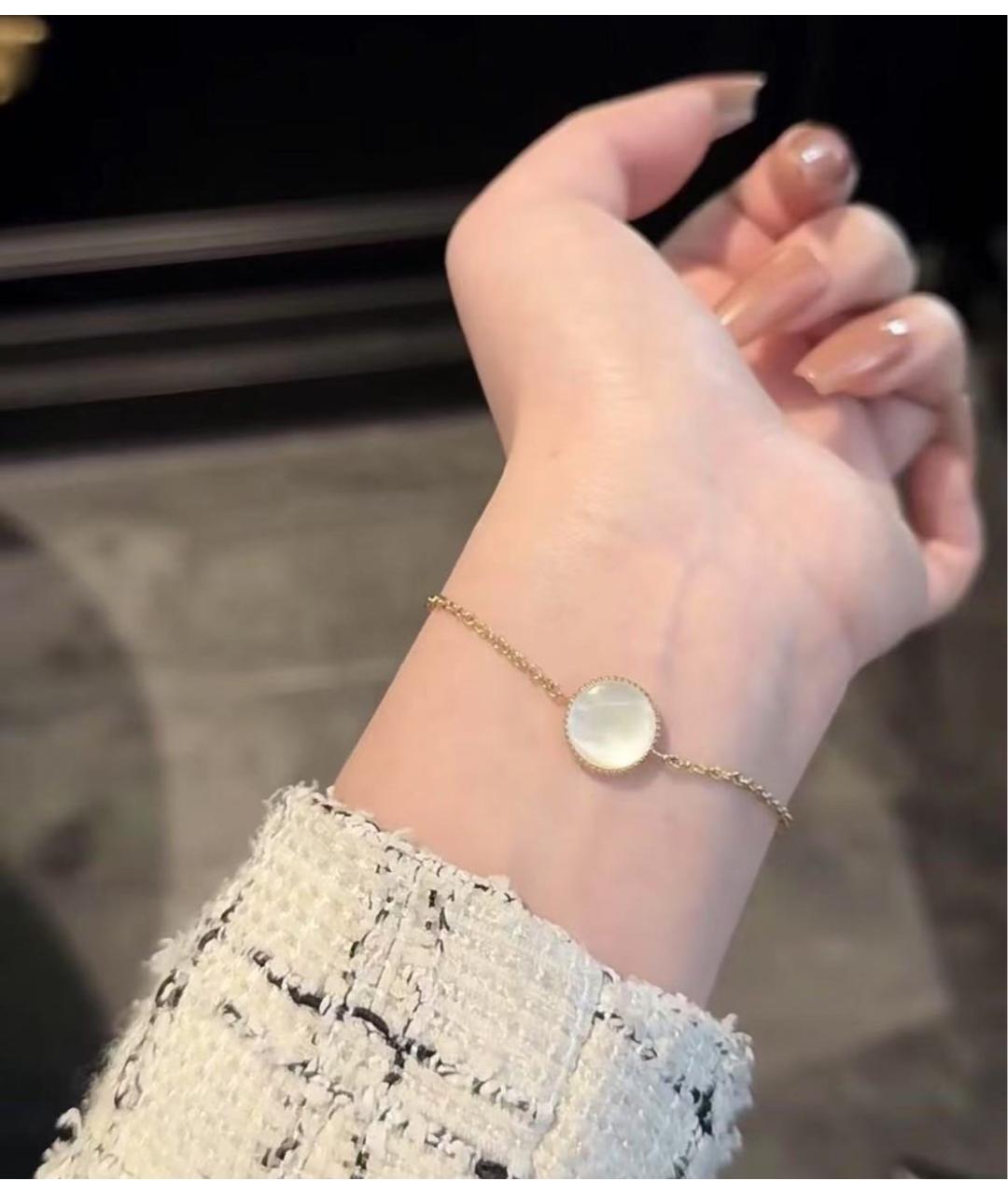 CHRISTIAN DIOR Белый браслет из желтого золота, фото 7