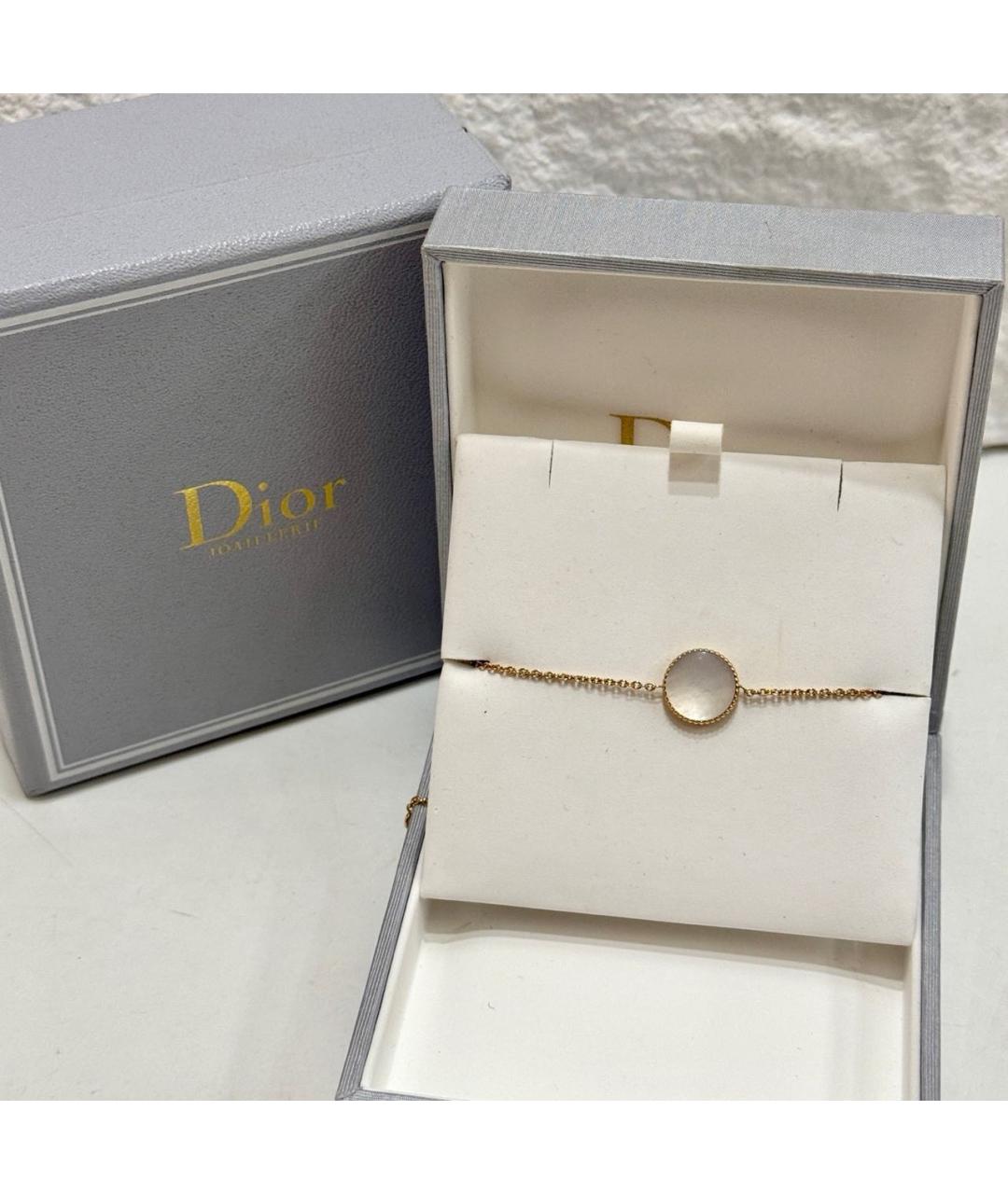 CHRISTIAN DIOR Белый браслет из желтого золота, фото 4