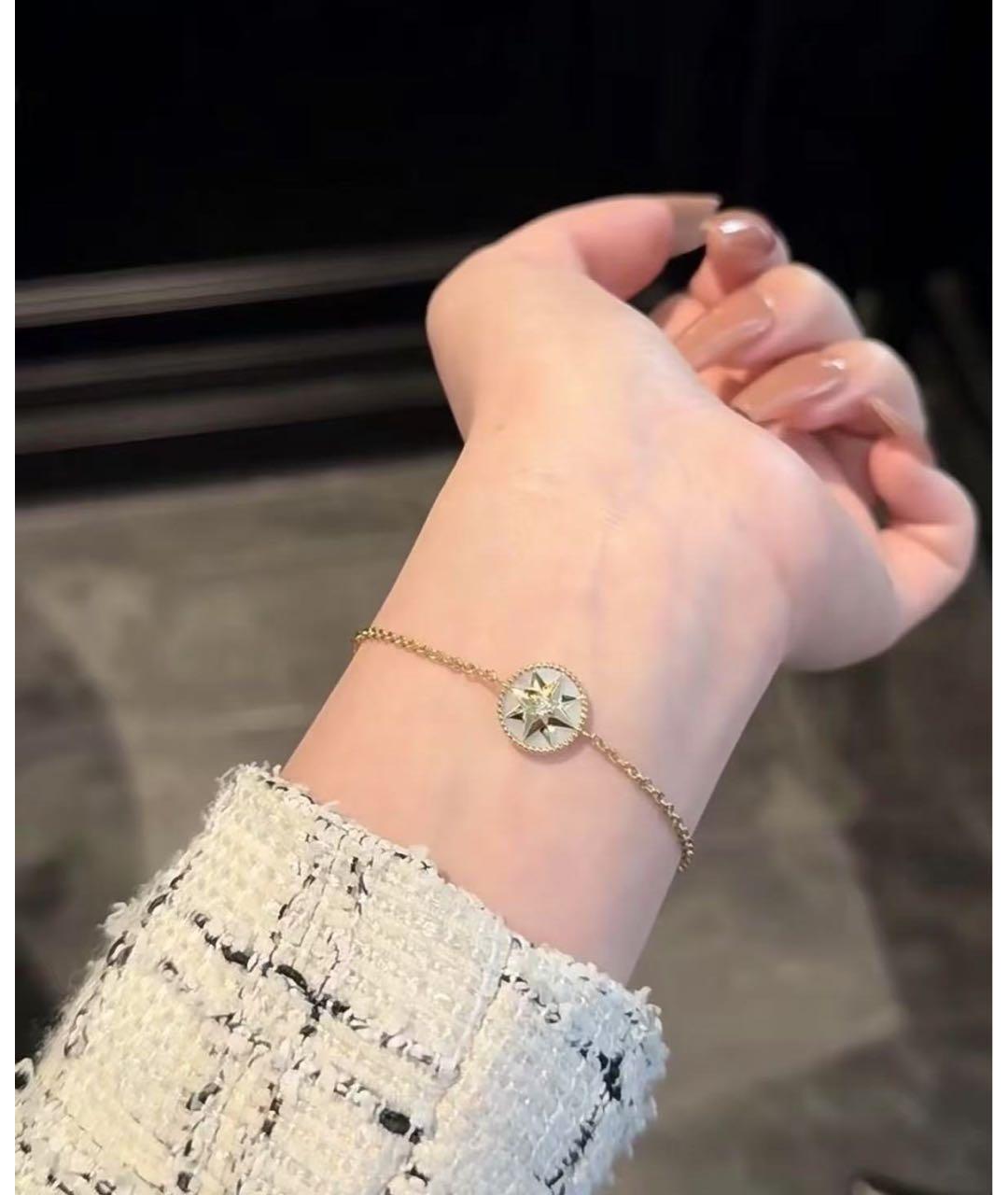 CHRISTIAN DIOR Белый браслет из желтого золота, фото 6