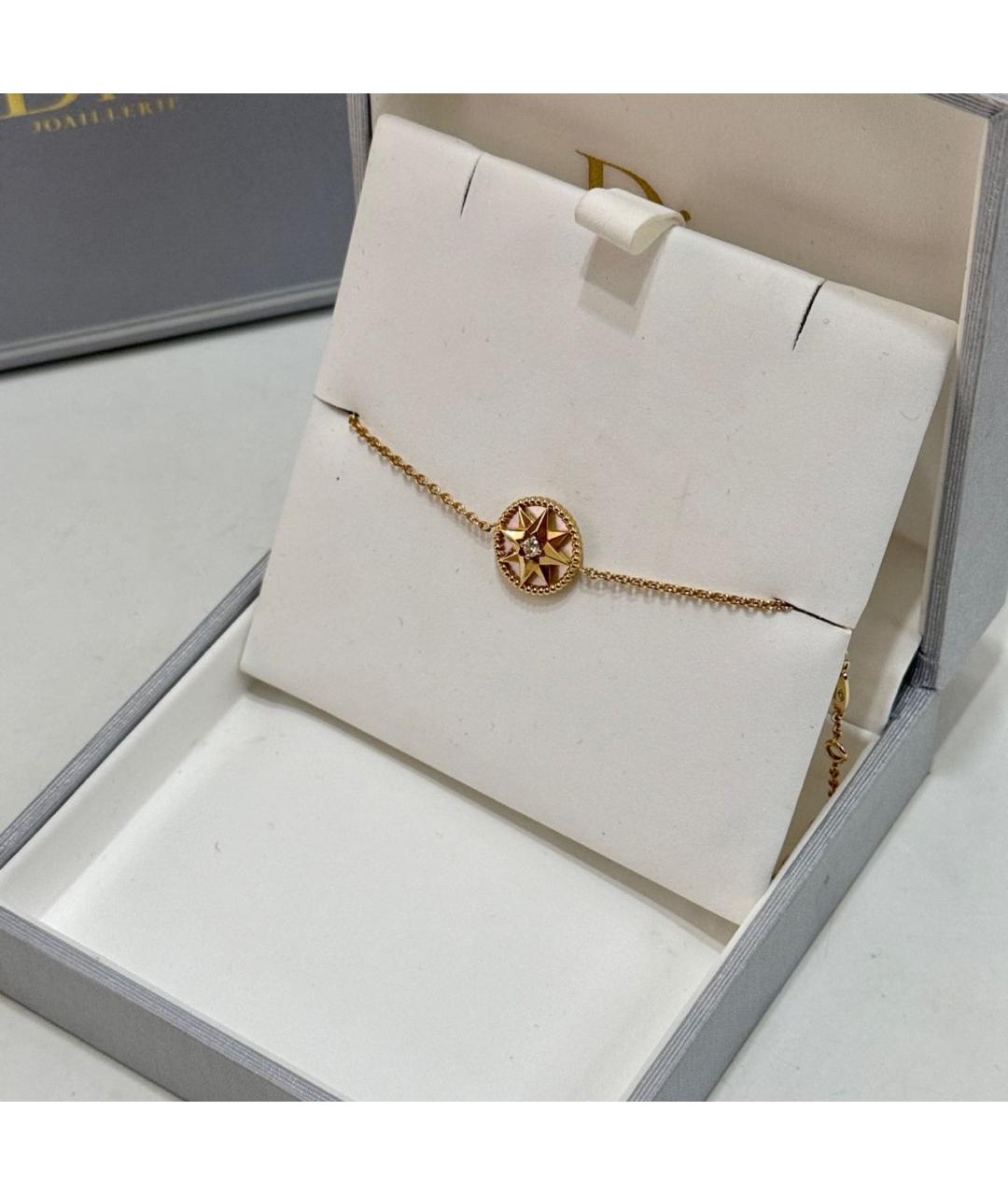 CHRISTIAN DIOR Белый браслет из желтого золота, фото 2