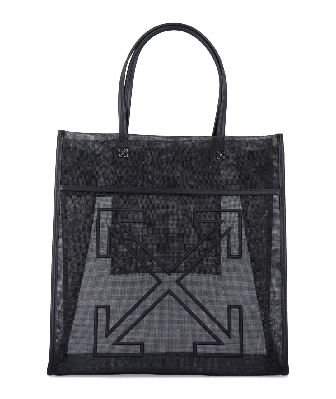 OFF-WHITE Черная синтетическая сумка тоут, фото 1