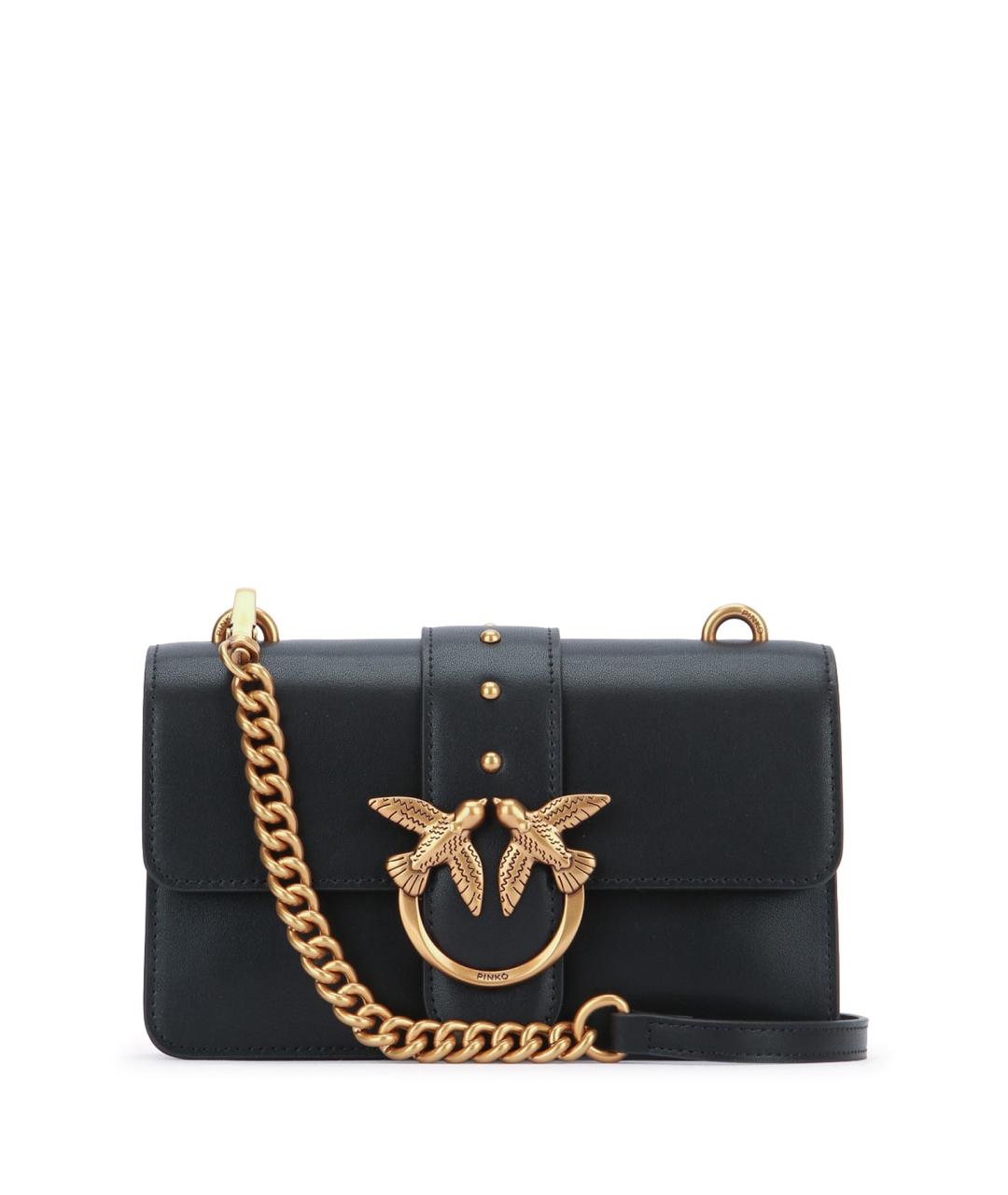 PINKO Черная синтетическая сумка через плечо, фото 1