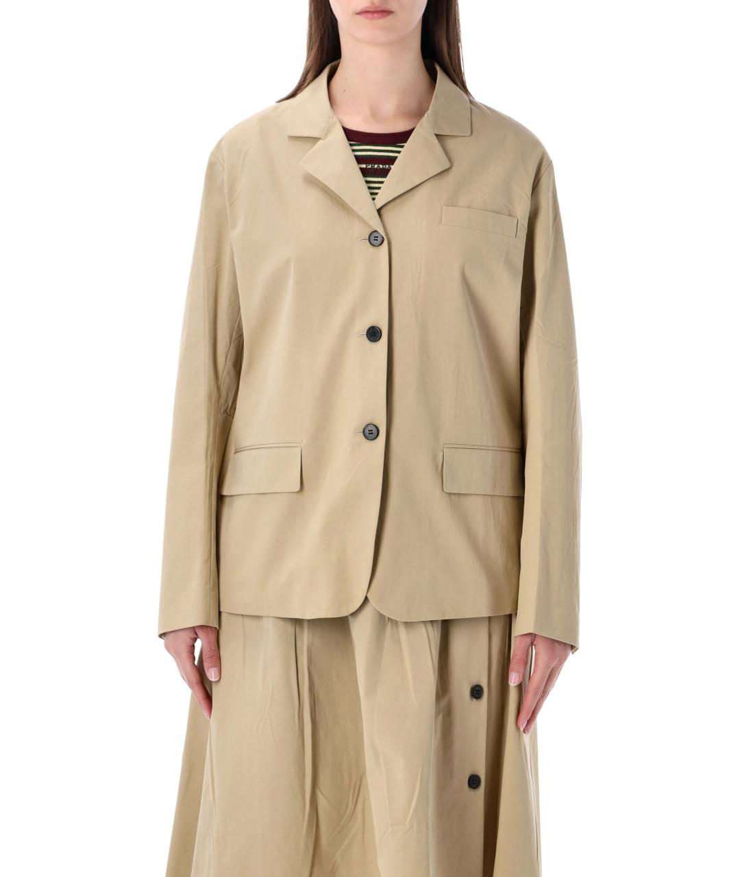 PRADA Бежевый хлопковый жакет/пиджак, фото 1