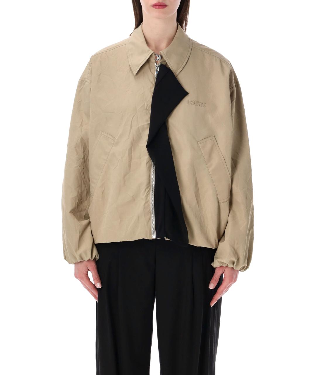 LOEWE Бежевая полиэстеровая куртка, фото 4