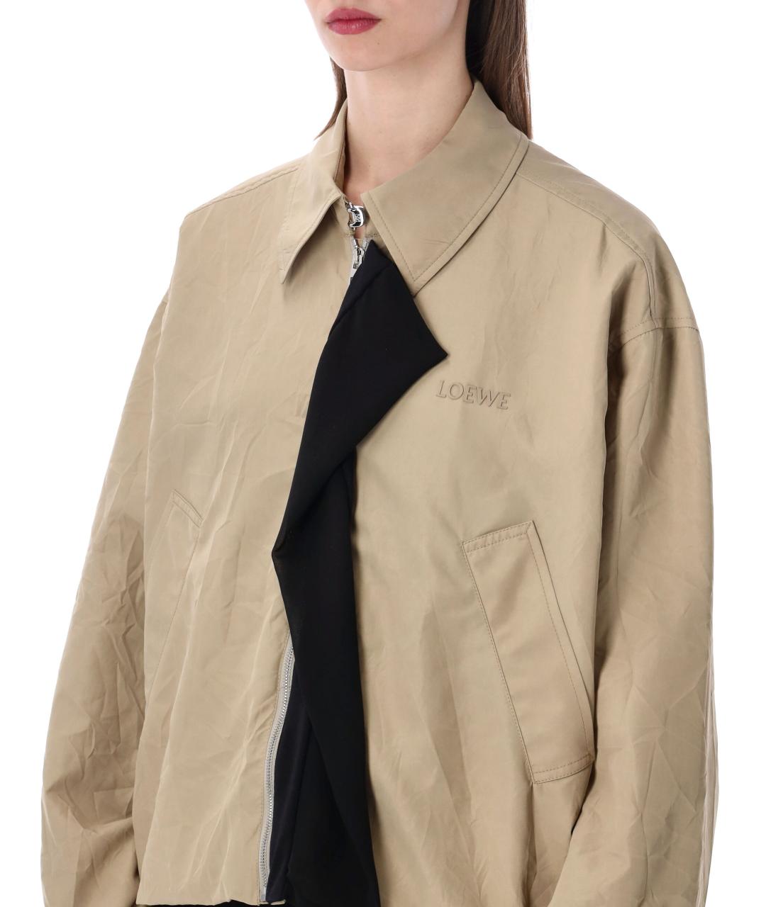 LOEWE Бежевая полиэстеровая куртка, фото 3