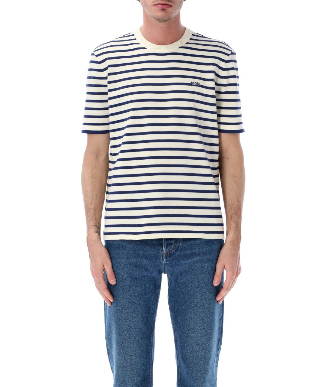 PRADA Синяя хлопковая футболка, фото 1