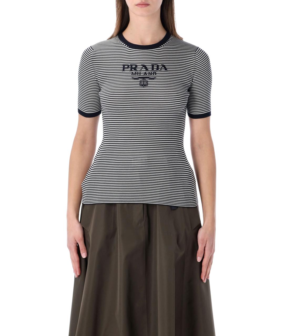 PRADA Мульти шелковая футболка, фото 1