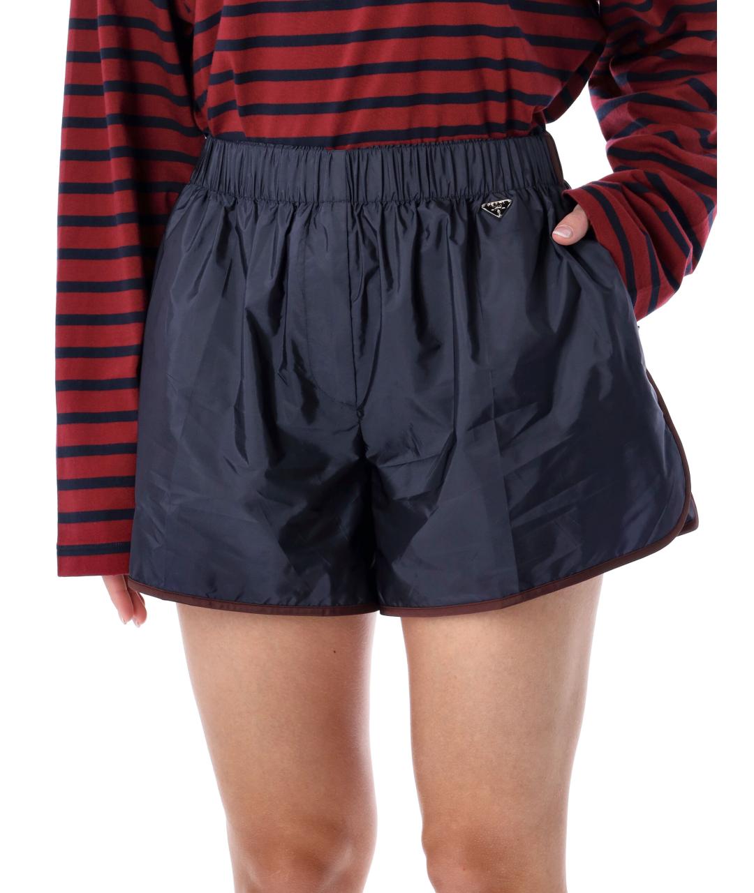 PRADA Темно-синие полиамидовые шорты, фото 3