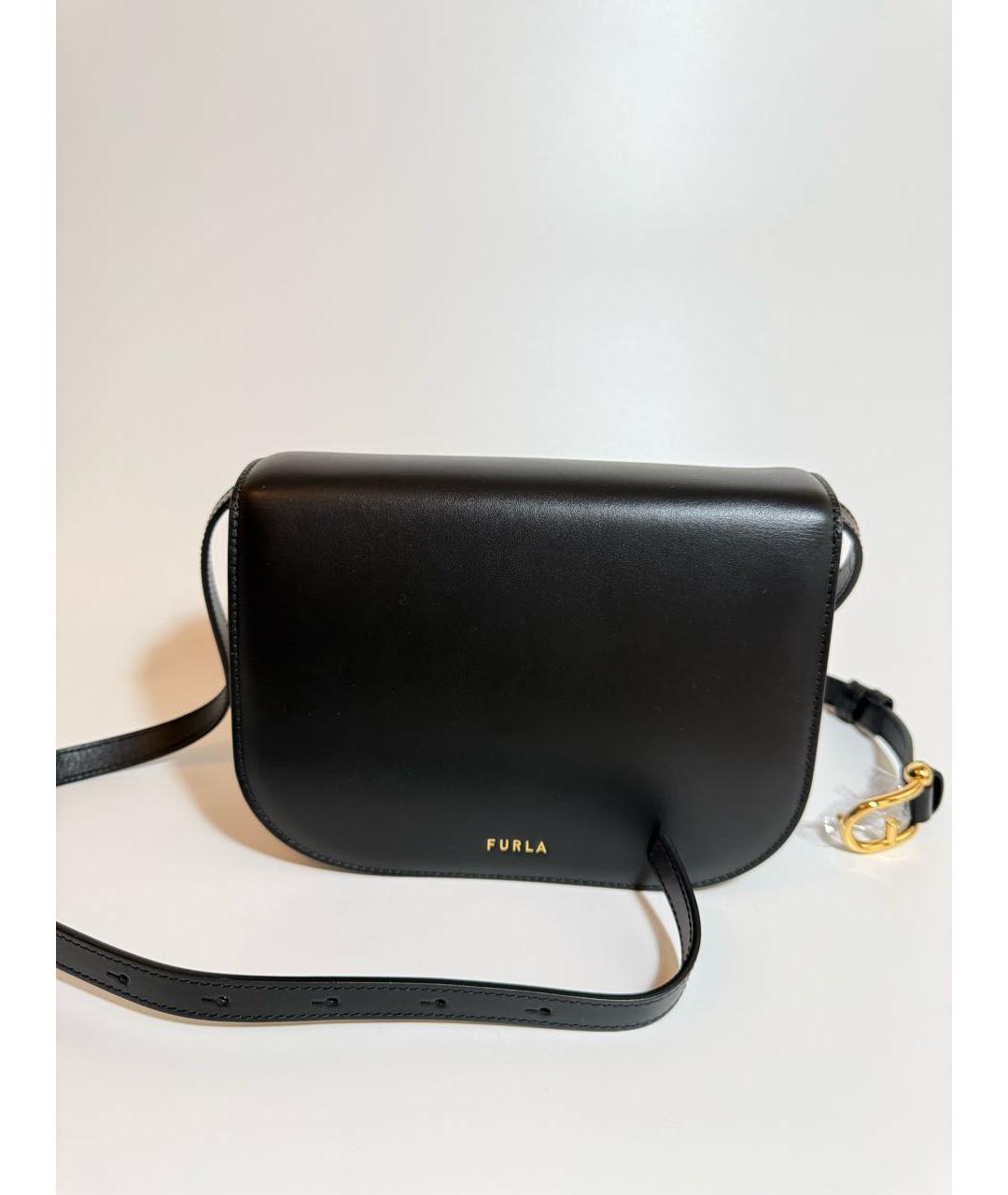 FURLA Черная кожаная сумка через плечо, фото 3