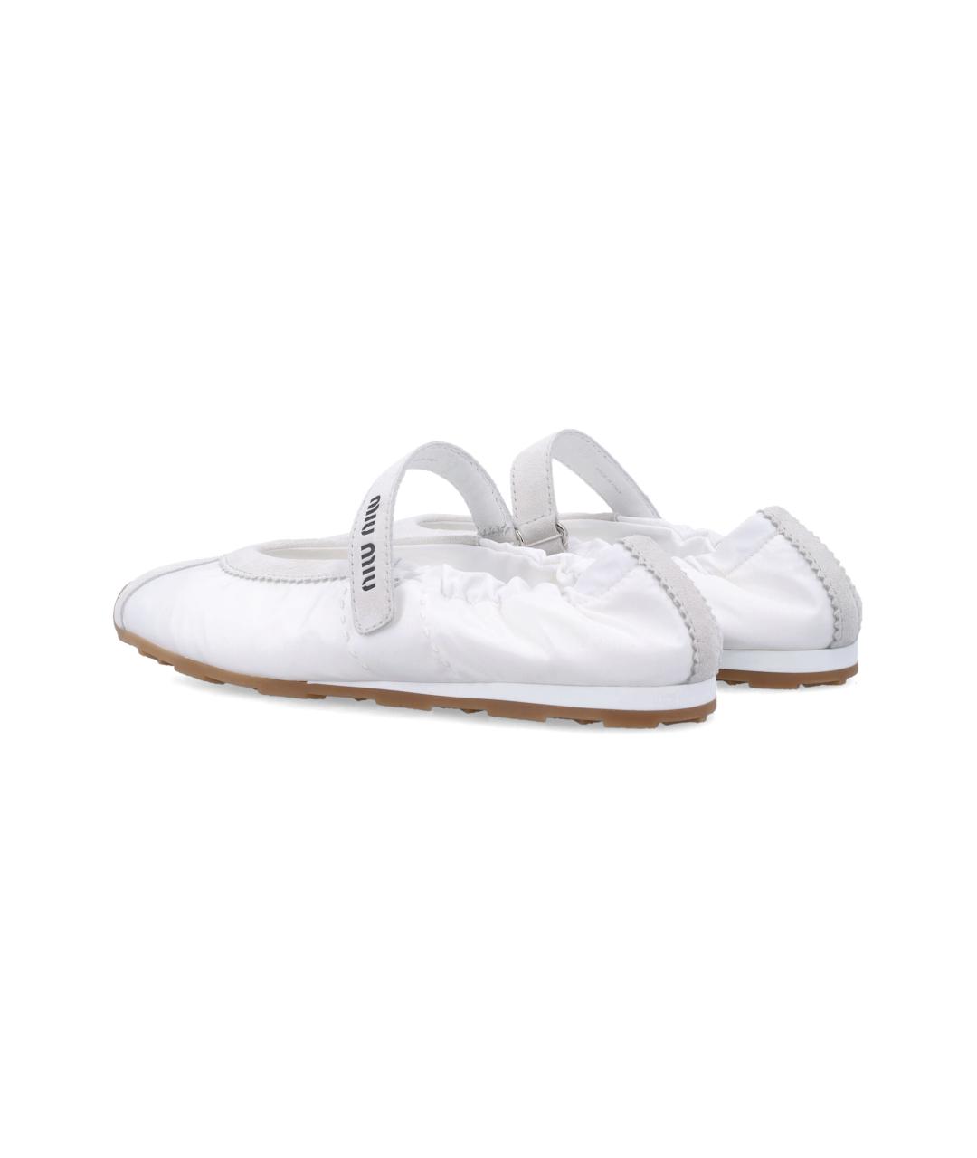 MIU MIU Белые синтетические балетки, фото 4