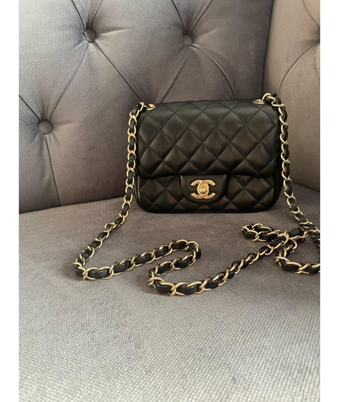 CHANEL Черная кожаная сумка через плечо, фото 5