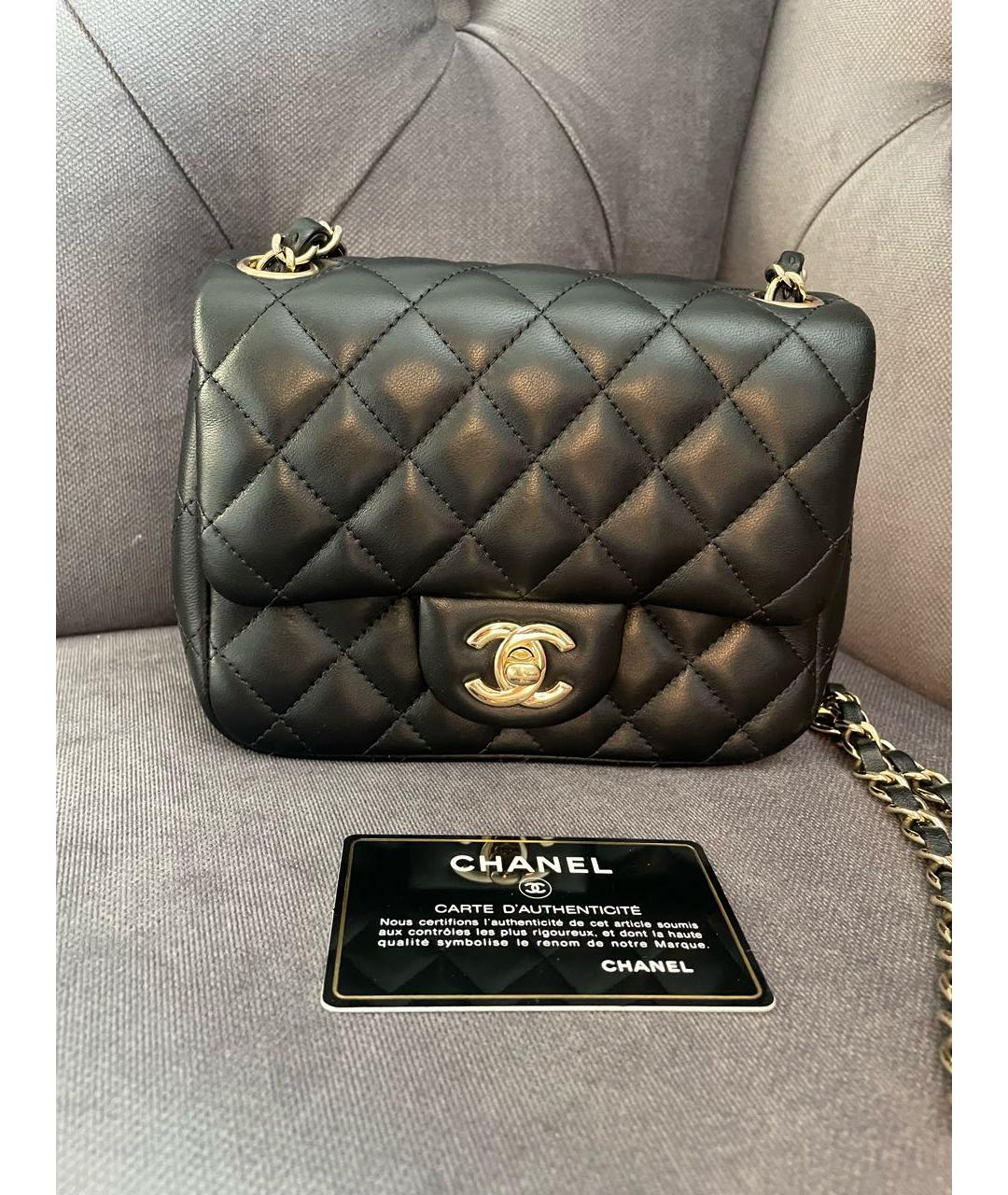 CHANEL Черная кожаная сумка через плечо, фото 6