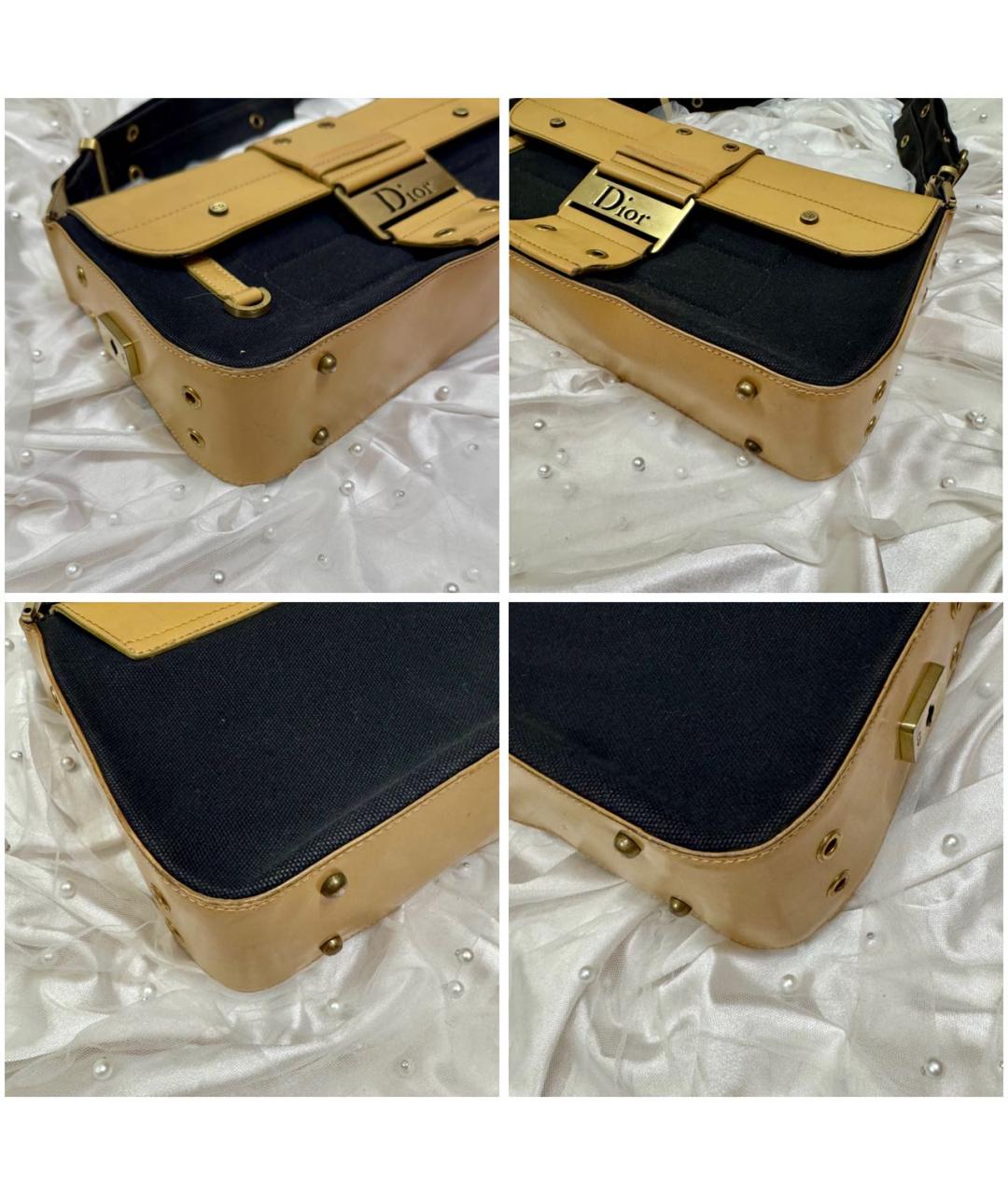 CHRISTIAN DIOR Бежевая тканевая сумка через плечо, фото 6
