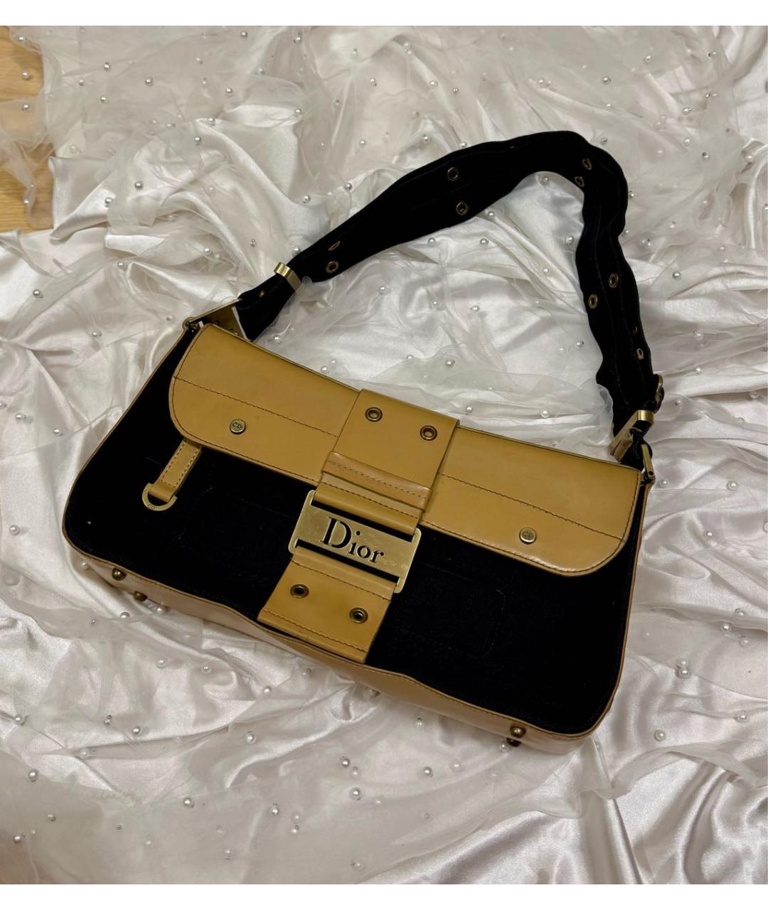 CHRISTIAN DIOR Бежевая тканевая сумка через плечо, фото 9