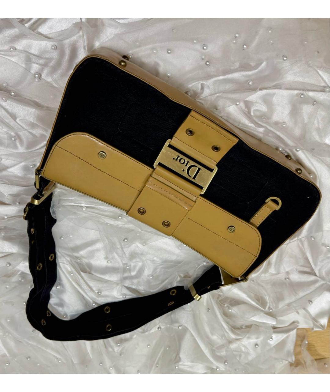 CHRISTIAN DIOR Бежевая тканевая сумка через плечо, фото 7