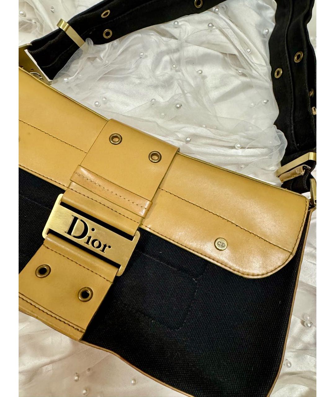 CHRISTIAN DIOR Бежевая тканевая сумка через плечо, фото 8