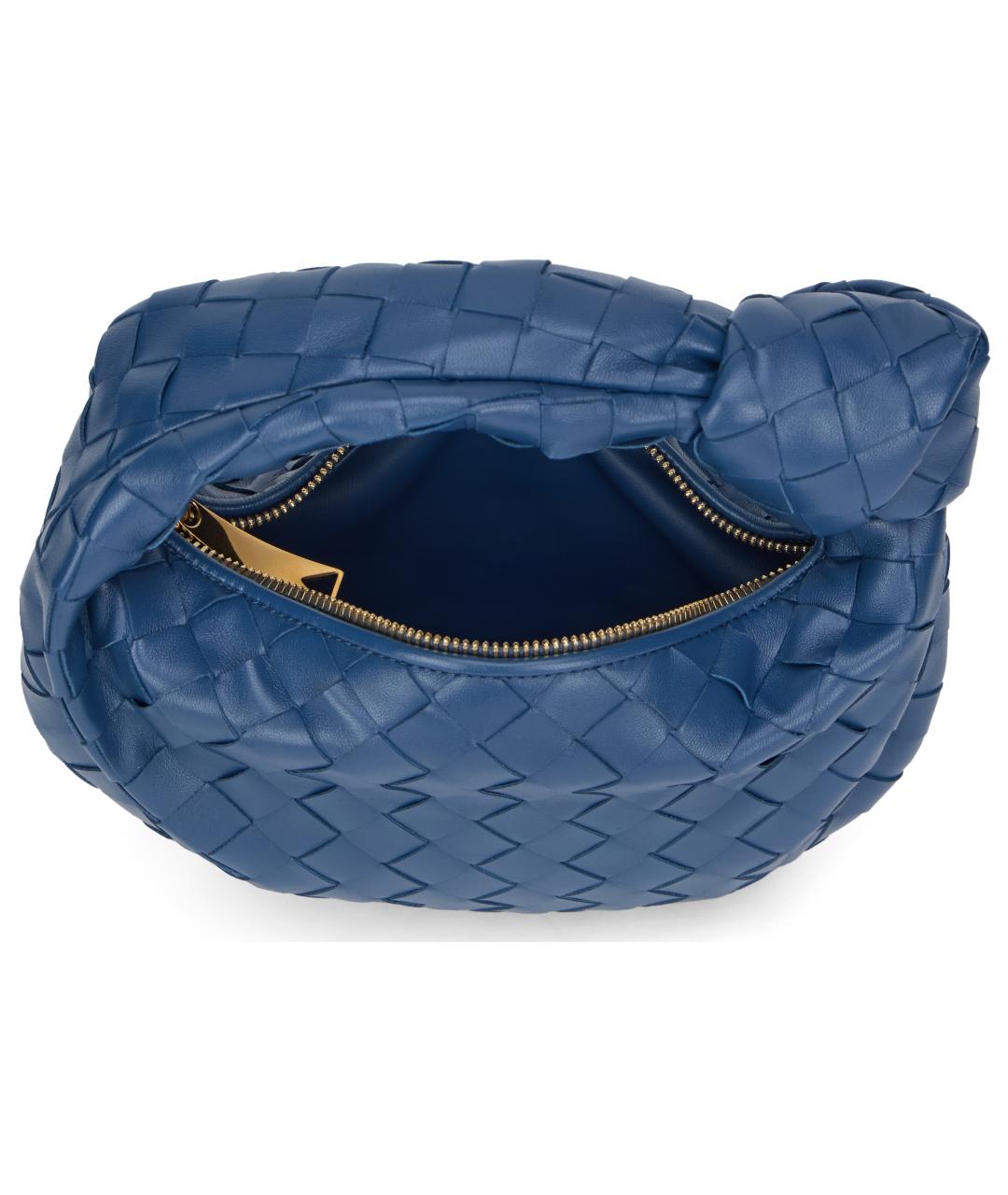 BOTTEGA VENETA Синяя кожаная сумка с короткими ручками, фото 5