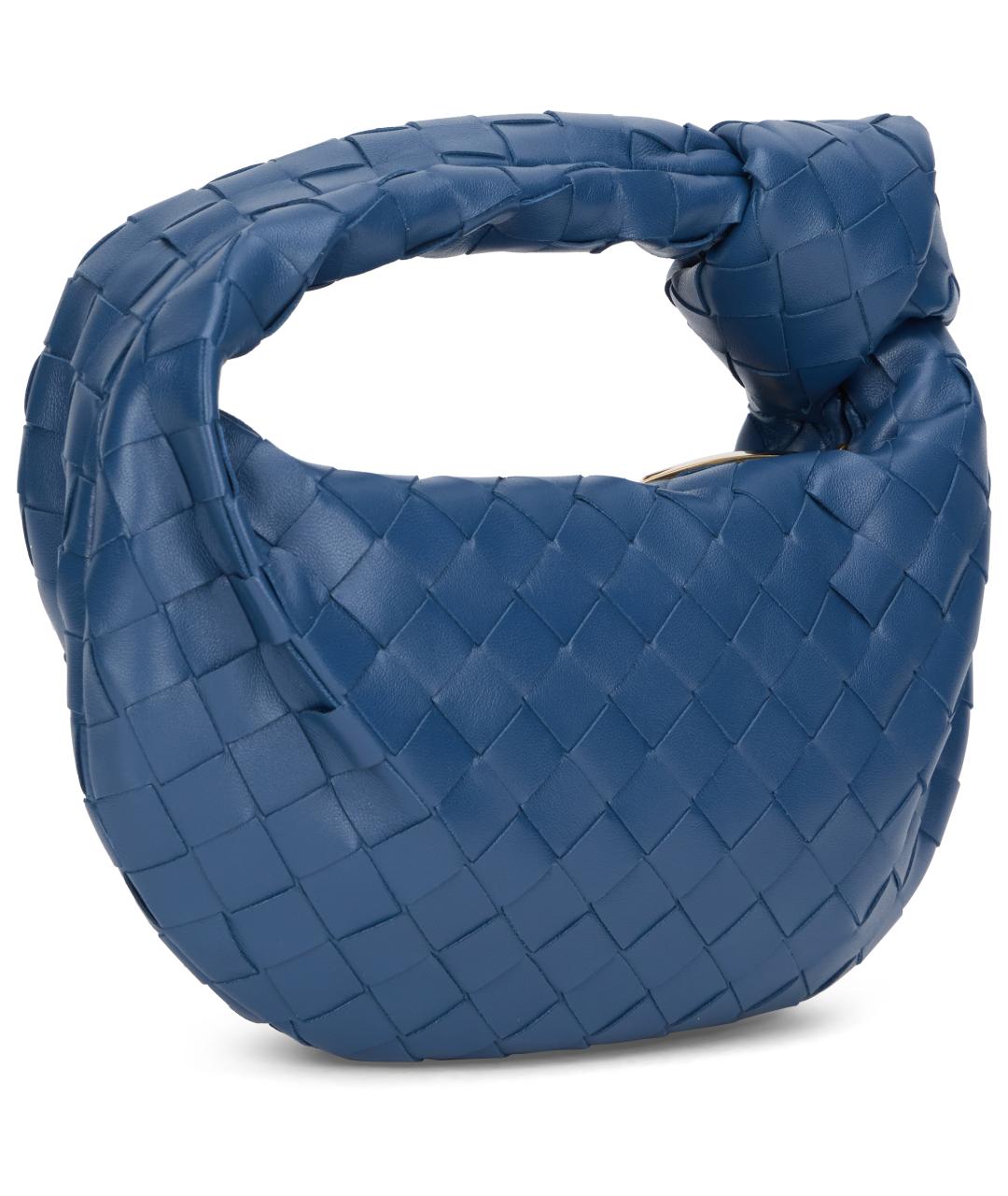 BOTTEGA VENETA Синяя кожаная сумка с короткими ручками, фото 3