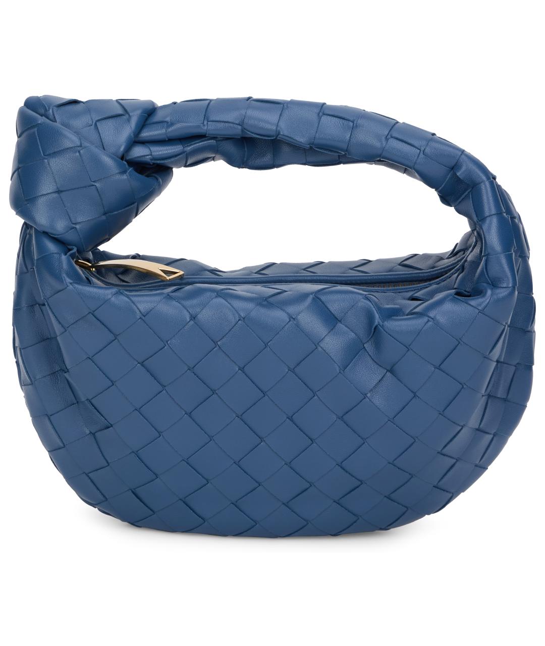 BOTTEGA VENETA Синяя кожаная сумка с короткими ручками, фото 4