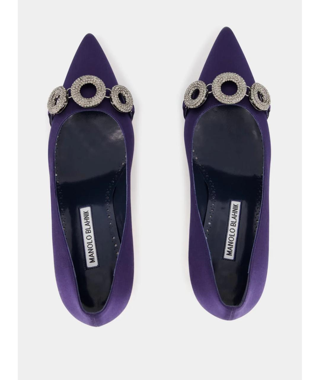 MANOLO BLAHNIK Фиолетовые текстильные туфли, фото 5