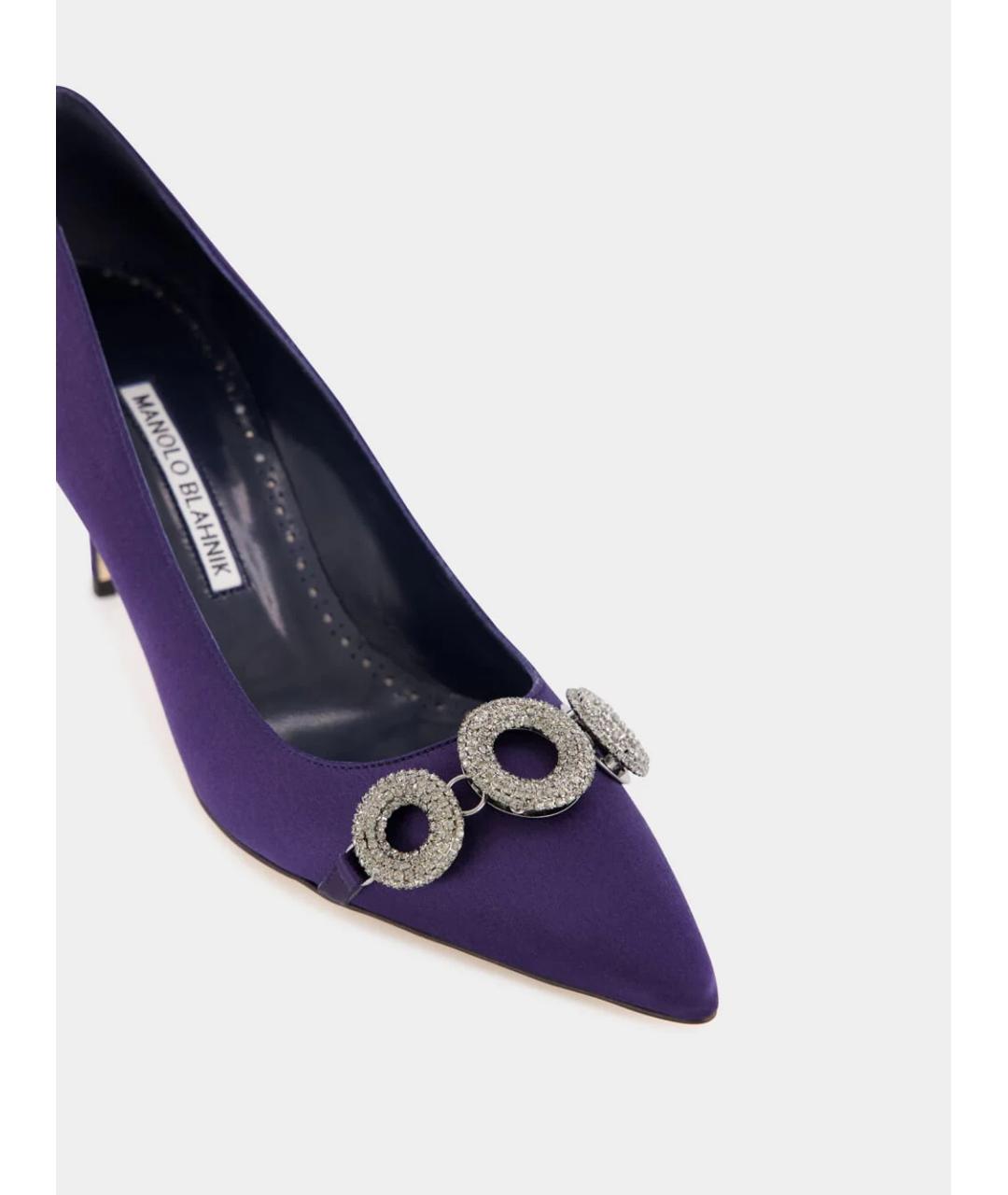 MANOLO BLAHNIK Фиолетовые текстильные туфли, фото 4