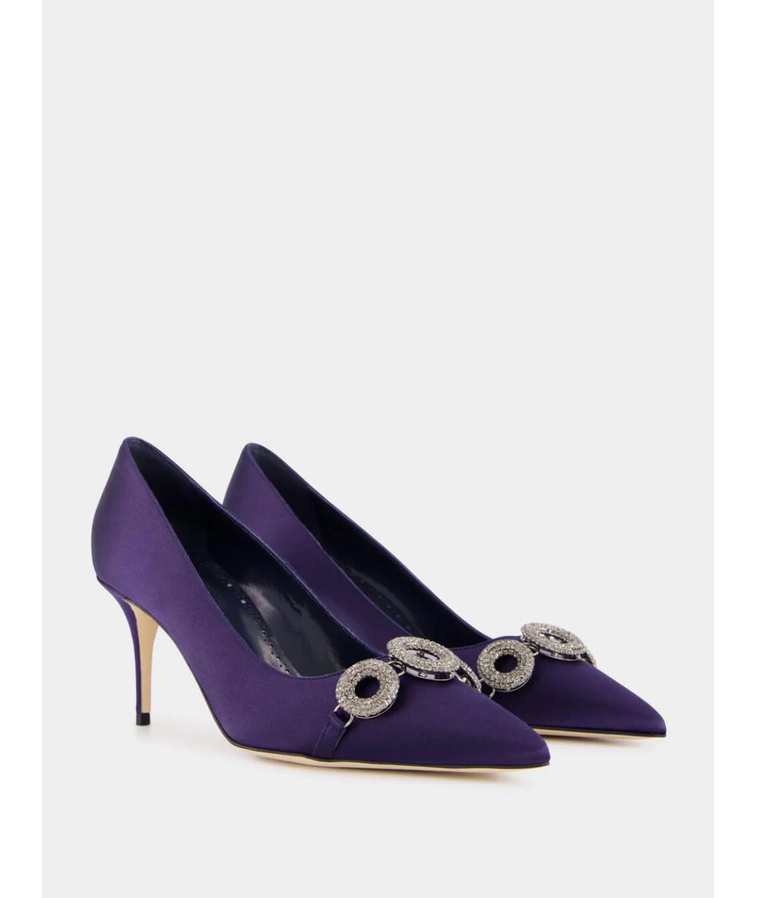 MANOLO BLAHNIK Фиолетовые текстильные туфли, фото 2