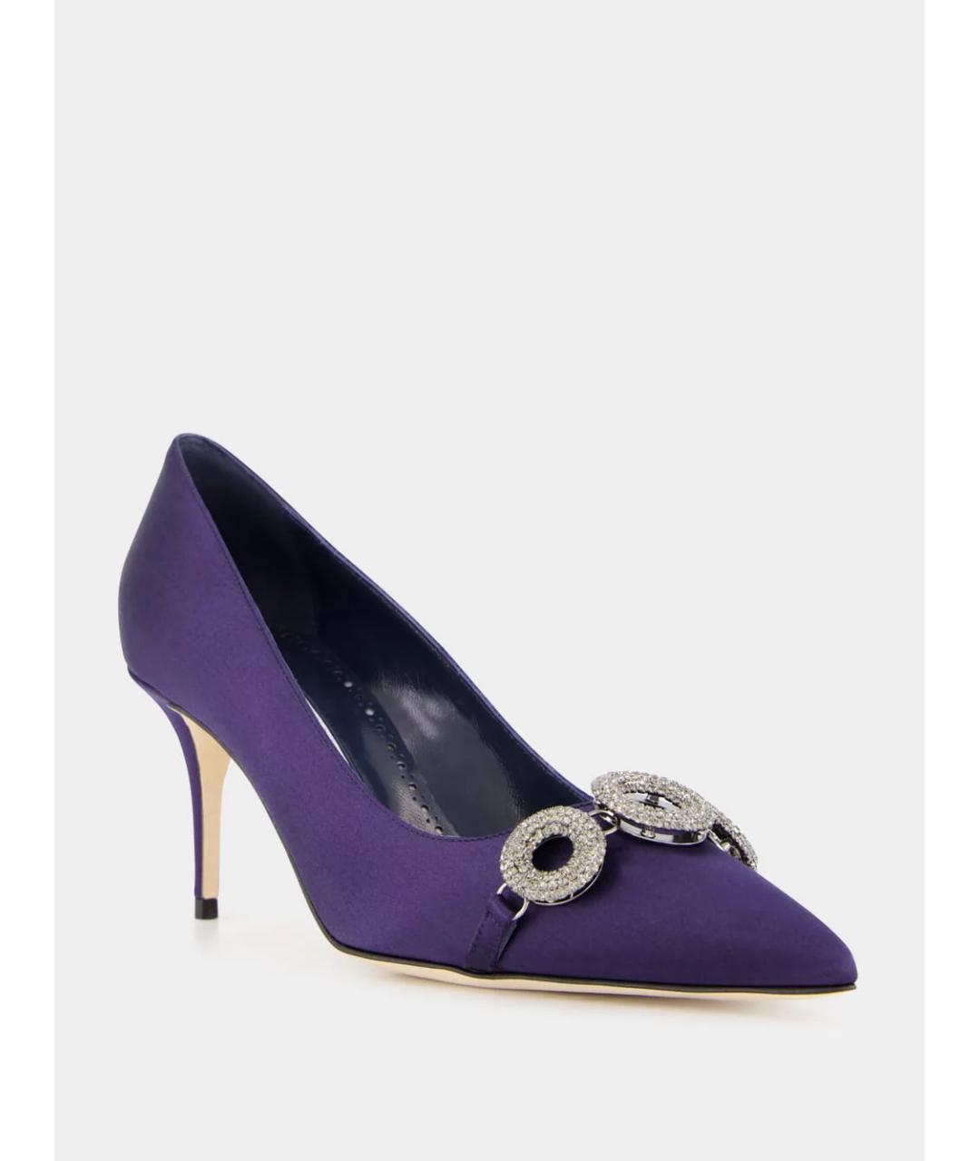 MANOLO BLAHNIK Фиолетовые текстильные туфли, фото 3