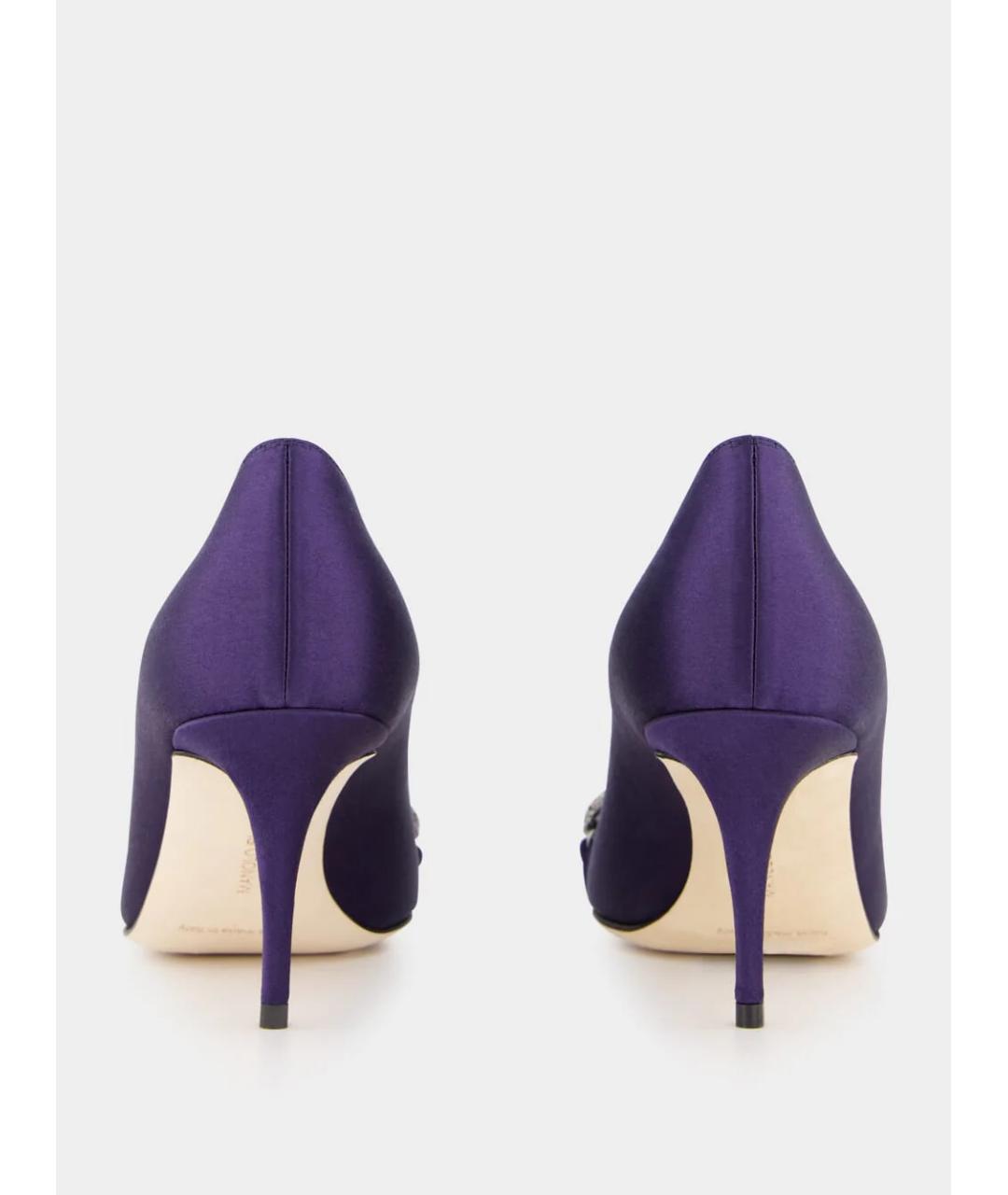 MANOLO BLAHNIK Фиолетовые текстильные туфли, фото 6