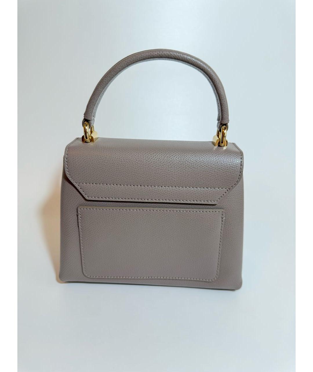FURLA Серая кожаная сумка с короткими ручками, фото 3