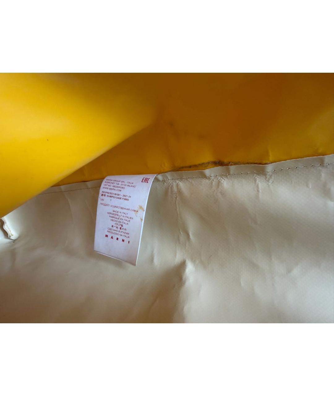 MARNI Горчичная сумка тоут, фото 5