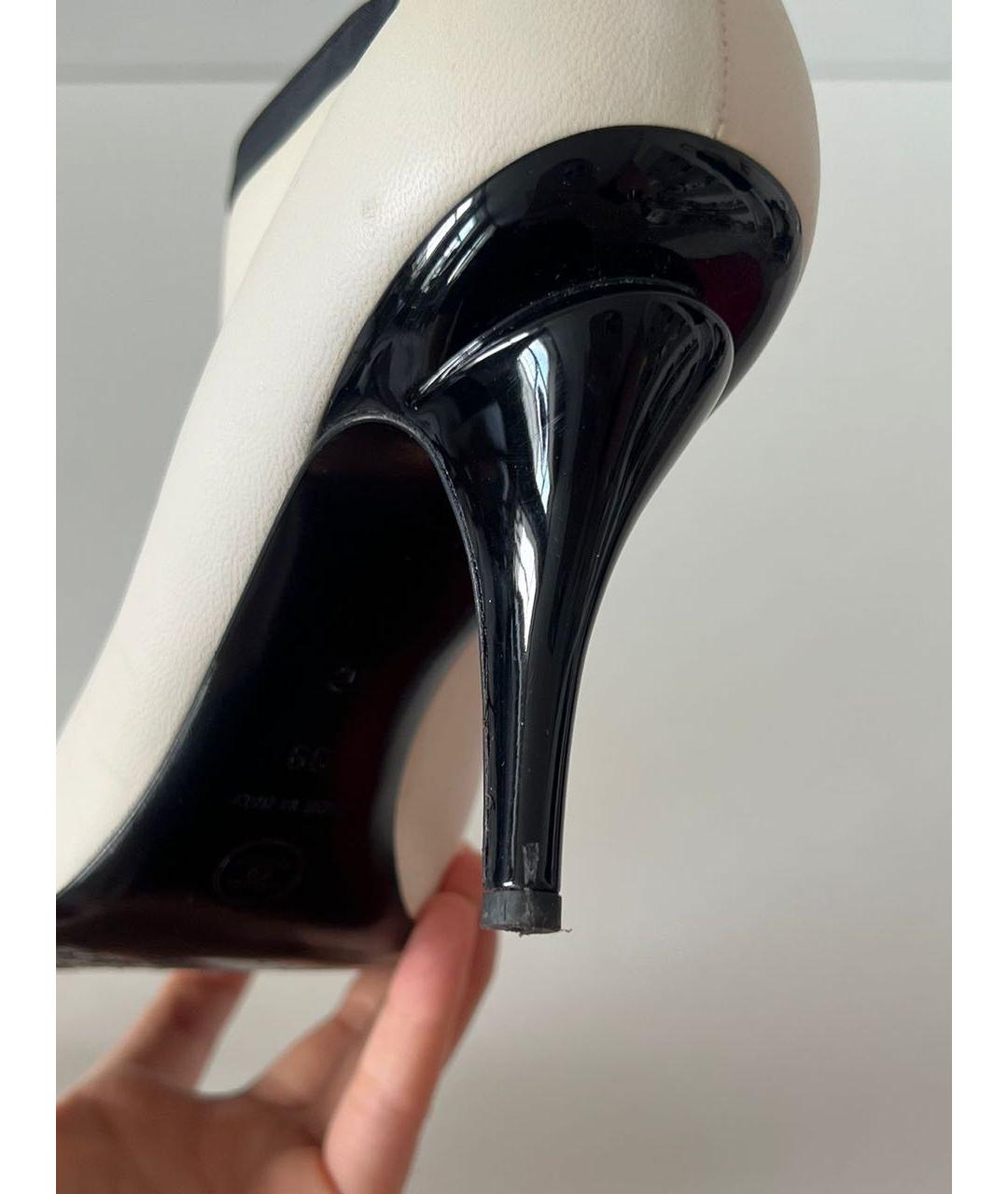 CHANEL Белые кожаные туфли, фото 8