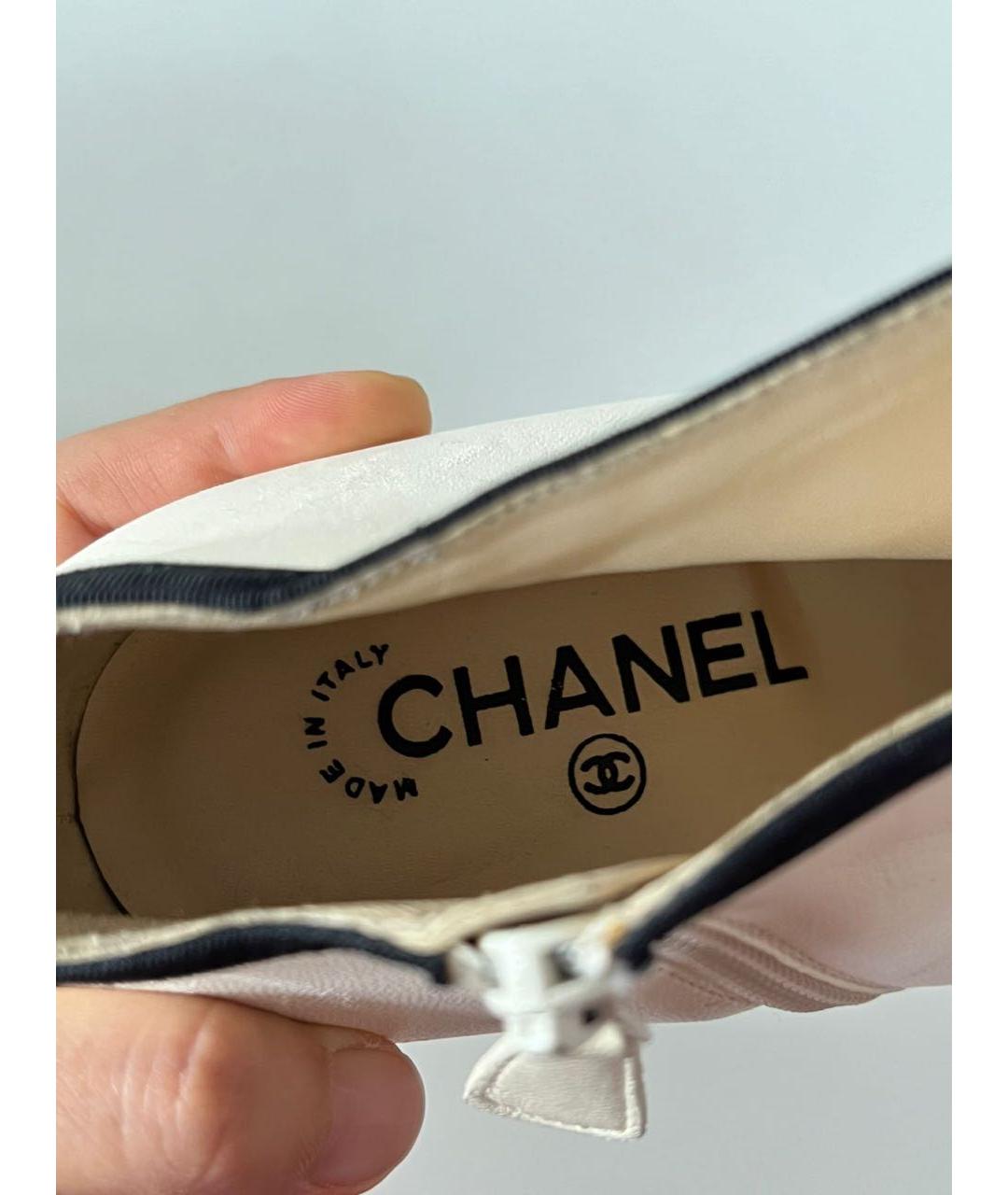 CHANEL Белые кожаные туфли, фото 5