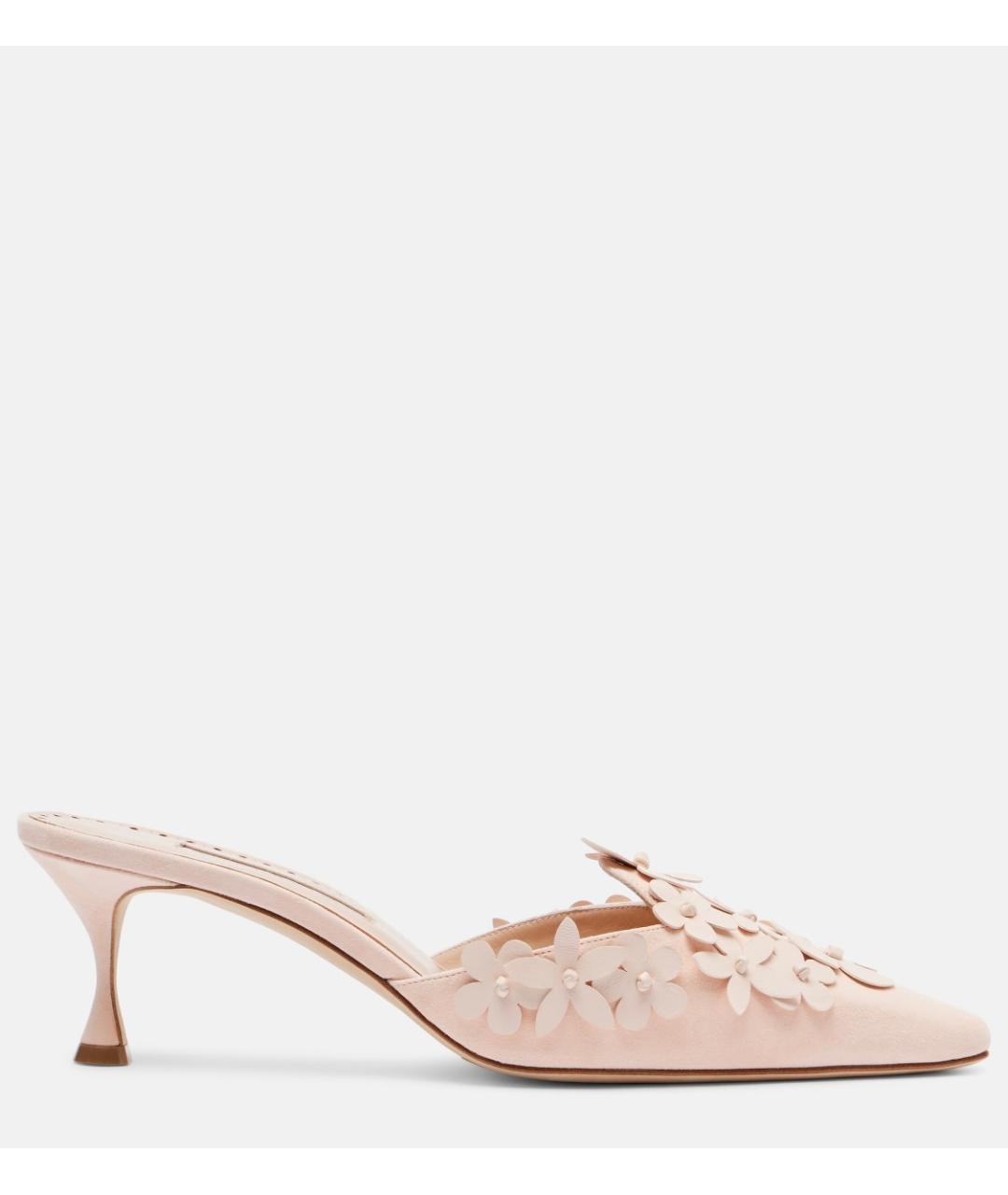MANOLO BLAHNIK Розовые замшевые мюли, фото 10