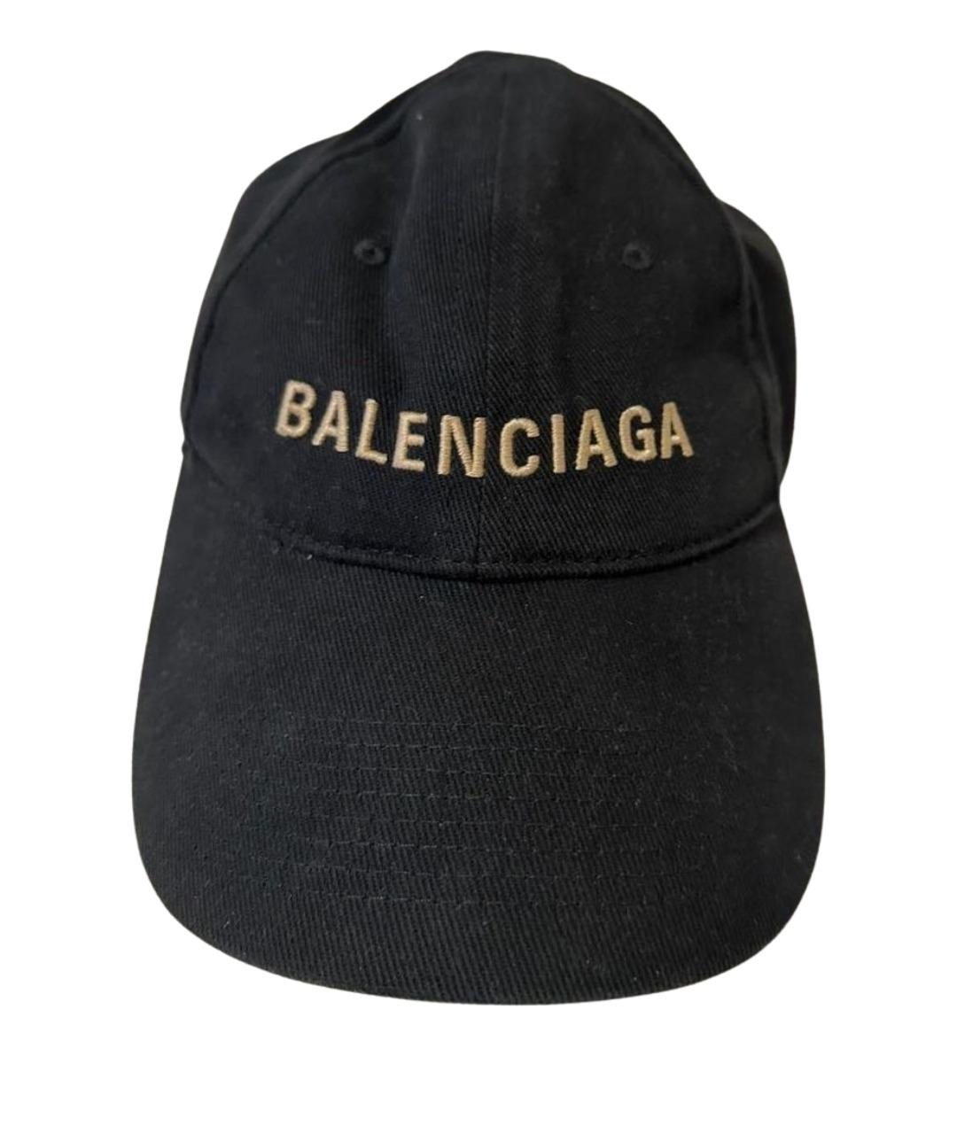 BALENCIAGA Черная хлопковая кепка, фото 1
