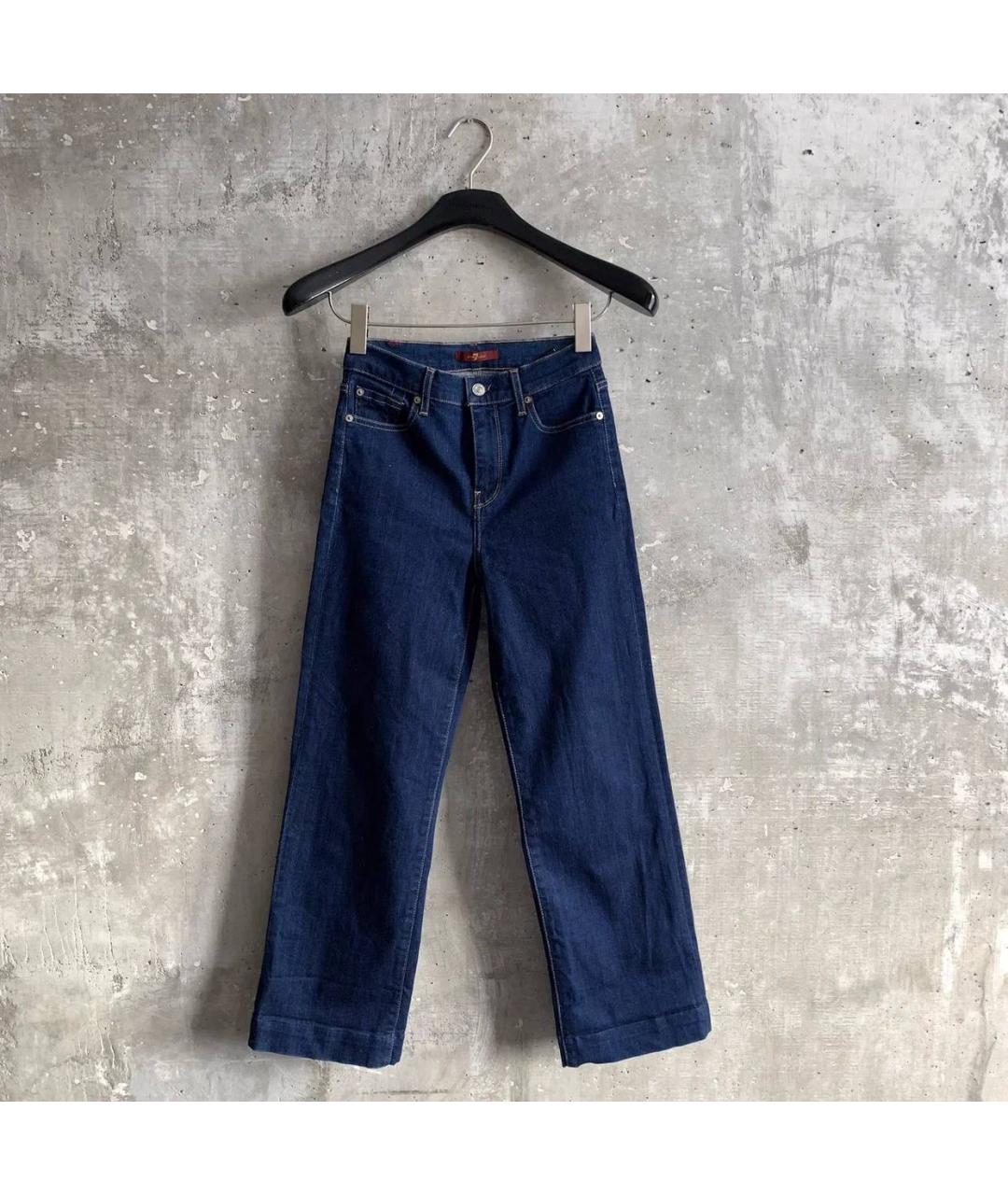 7 FOR ALL MANKIND Темно-синие хлопко-эластановые прямые джинсы, фото 7