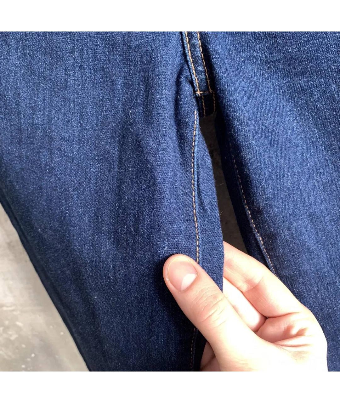 7 FOR ALL MANKIND Темно-синие хлопко-эластановые прямые джинсы, фото 6