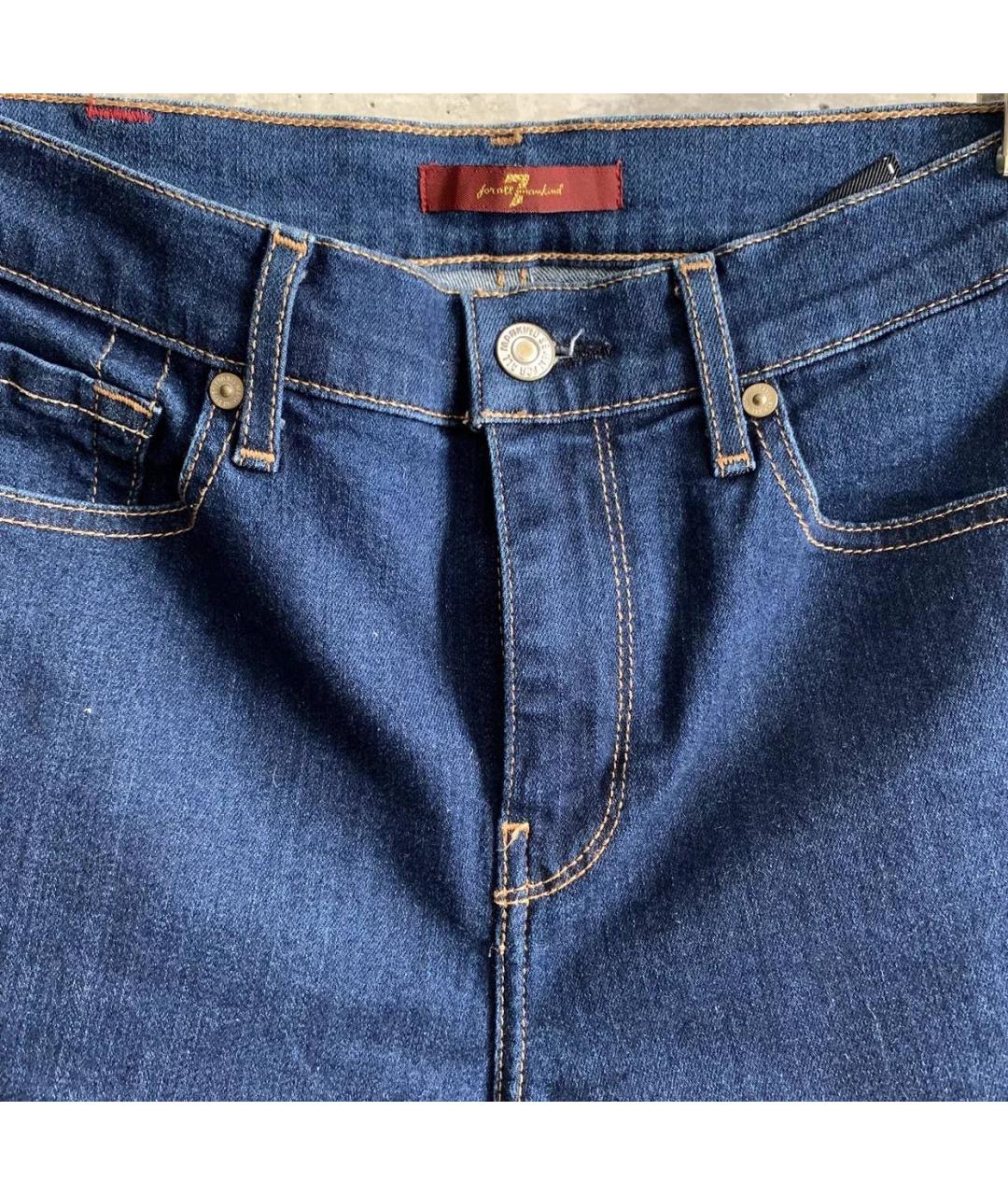 7 FOR ALL MANKIND Темно-синие хлопко-эластановые прямые джинсы, фото 3