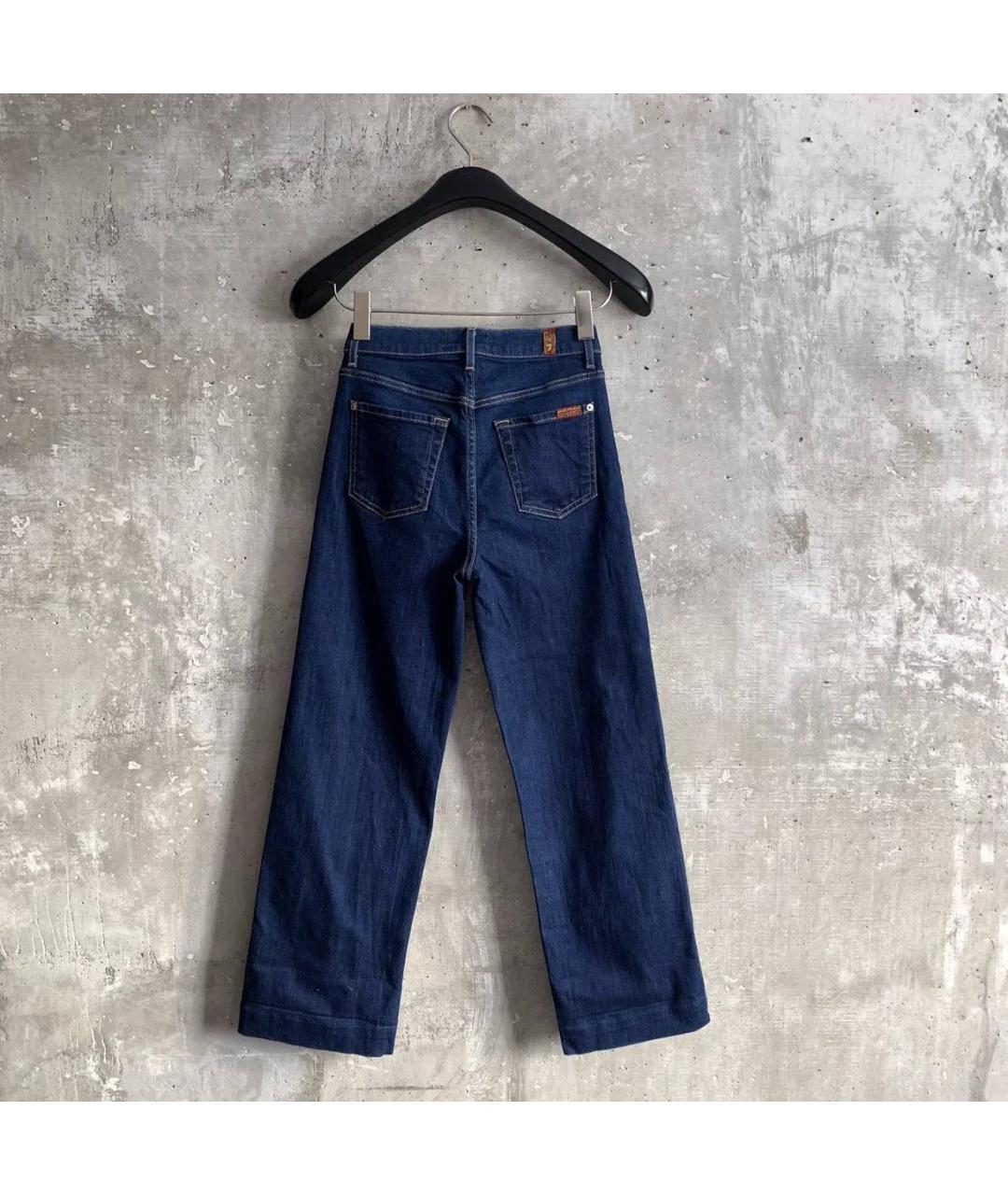 7 FOR ALL MANKIND Темно-синие хлопко-эластановые прямые джинсы, фото 2
