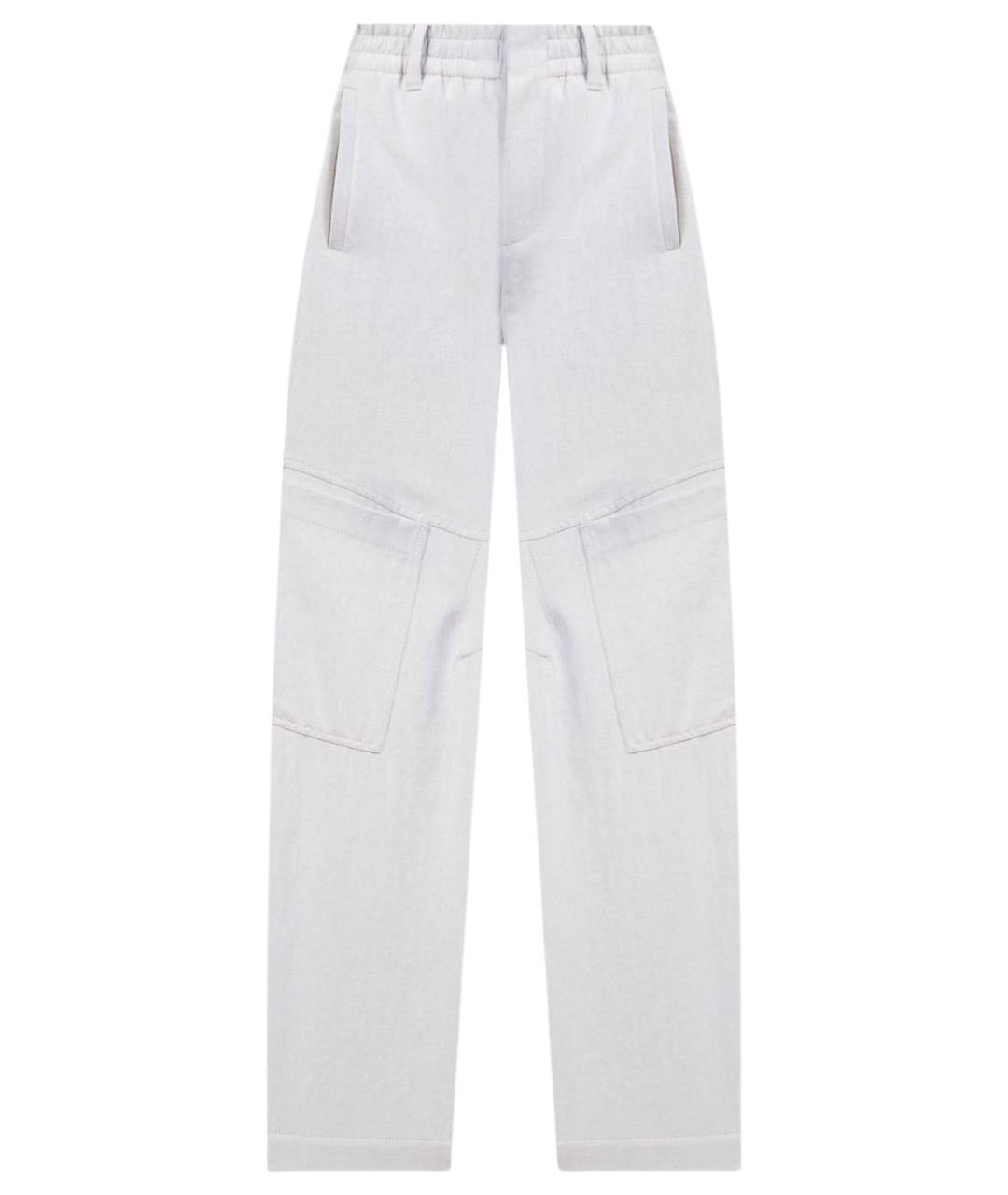 BRUNELLO CUCINELLI Белые хлопковые прямые брюки, фото 1