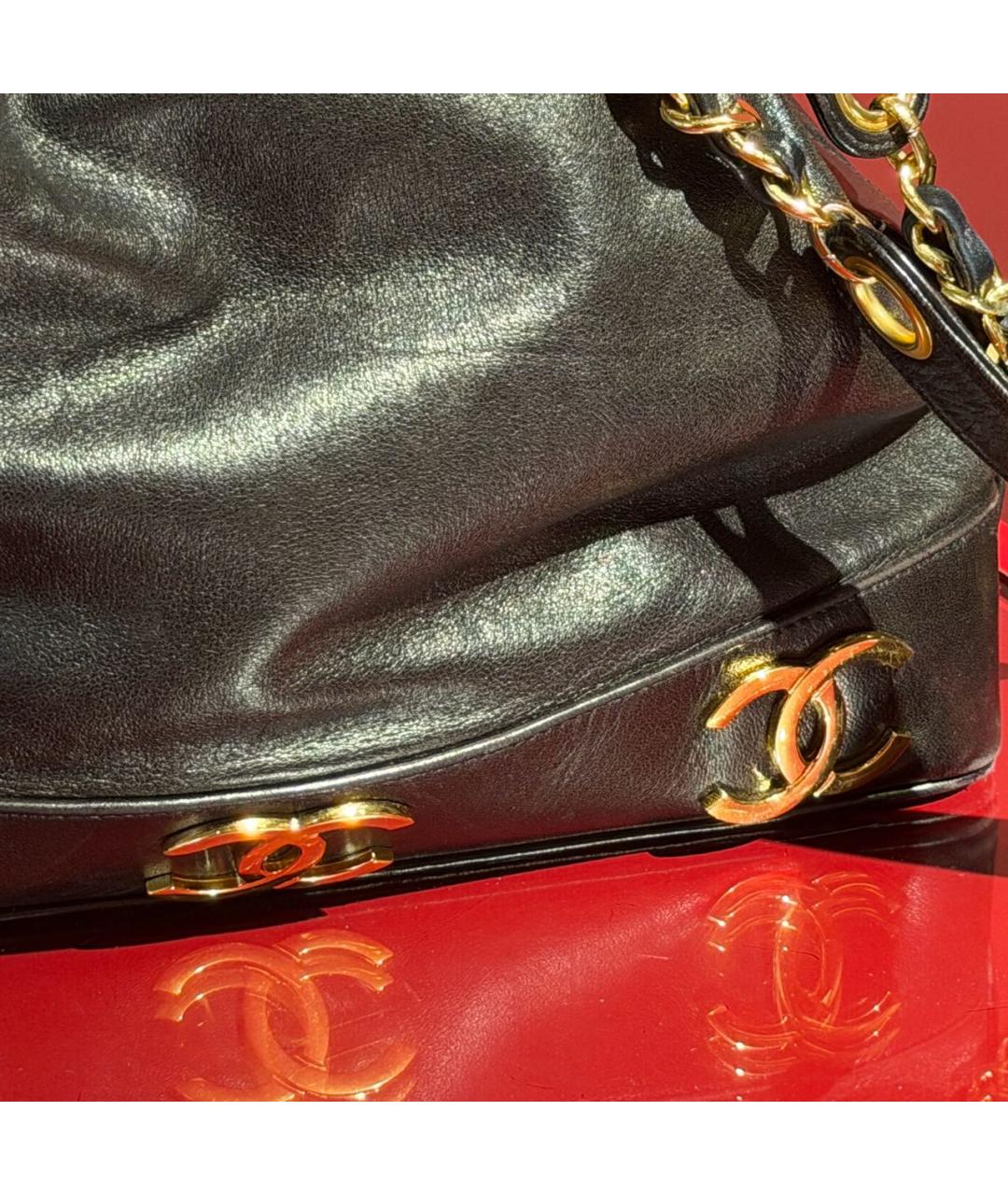 CHANEL Черная кожаная сумка через плечо, фото 4