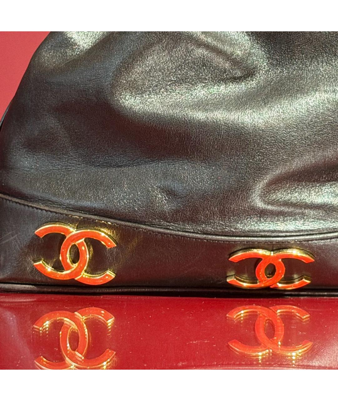 CHANEL Черная кожаная сумка через плечо, фото 5