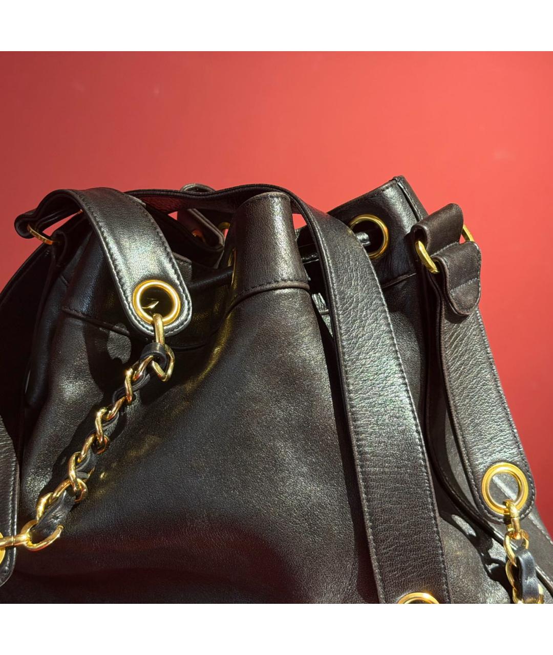 CHANEL Черная кожаная сумка через плечо, фото 3