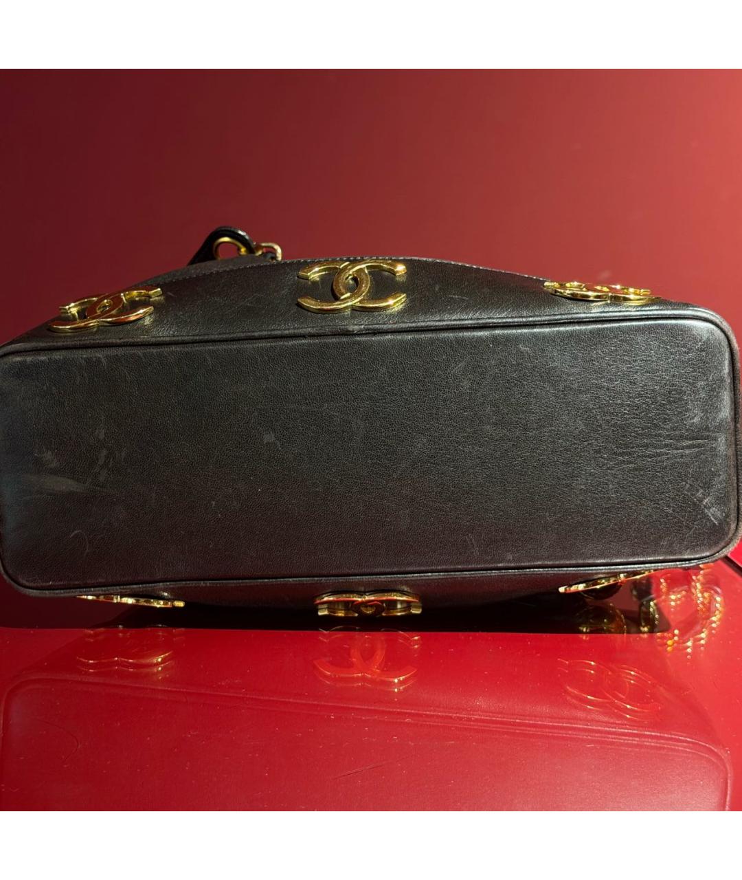 CHANEL Черная кожаная сумка через плечо, фото 6