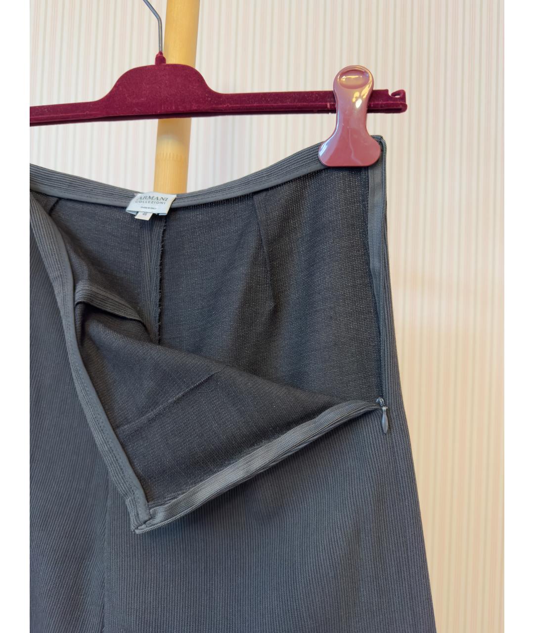 ARMANI COLLEZIONI Синие хлопковые брюки широкие, фото 3