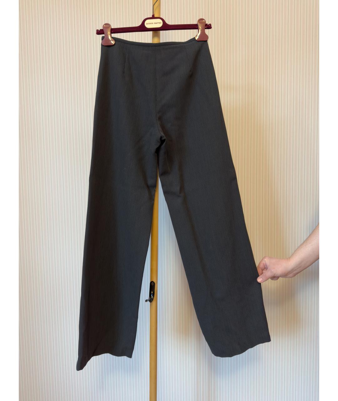 ARMANI COLLEZIONI Синие хлопковые брюки широкие, фото 2