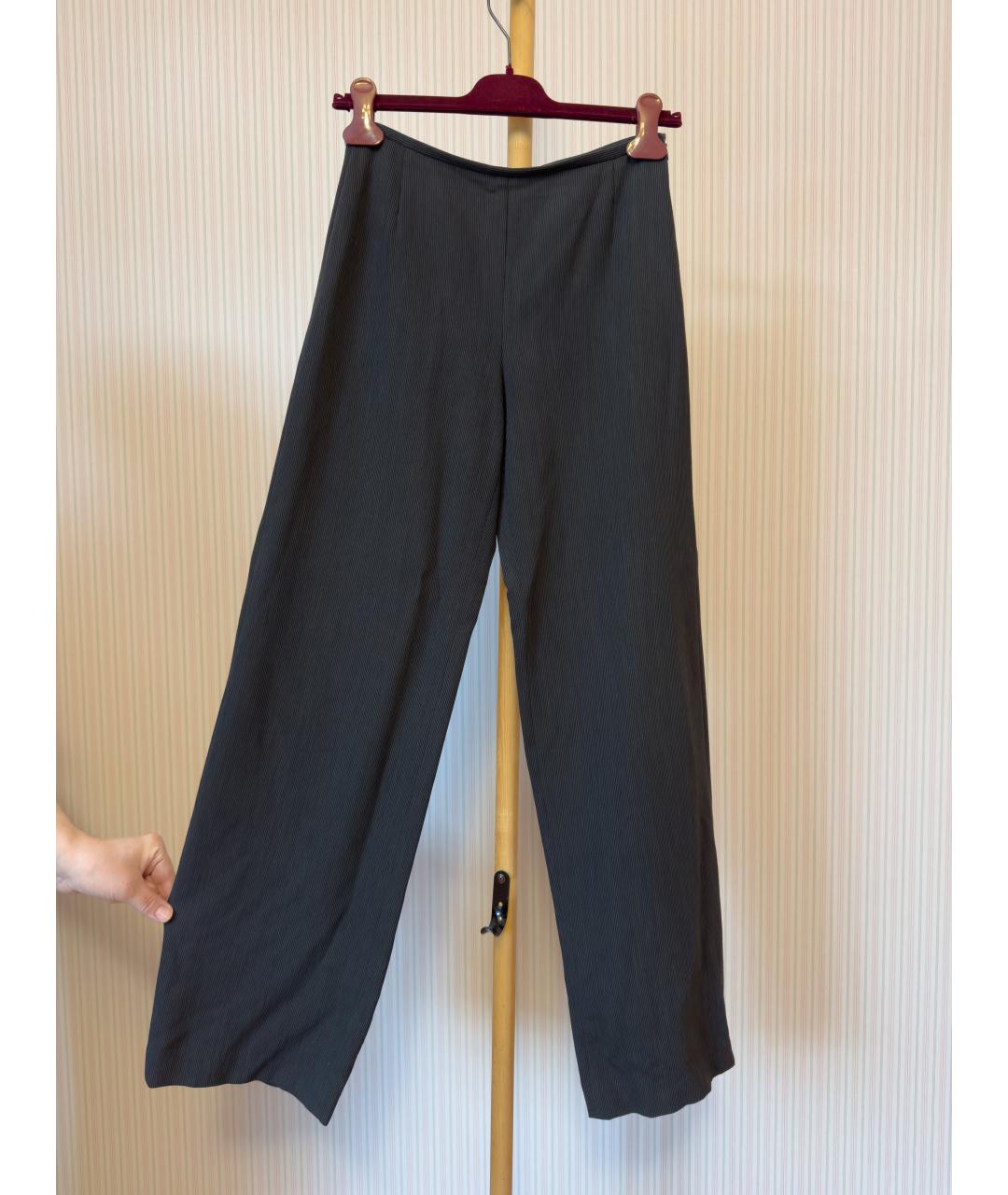 ARMANI COLLEZIONI Синие хлопковые брюки широкие, фото 5